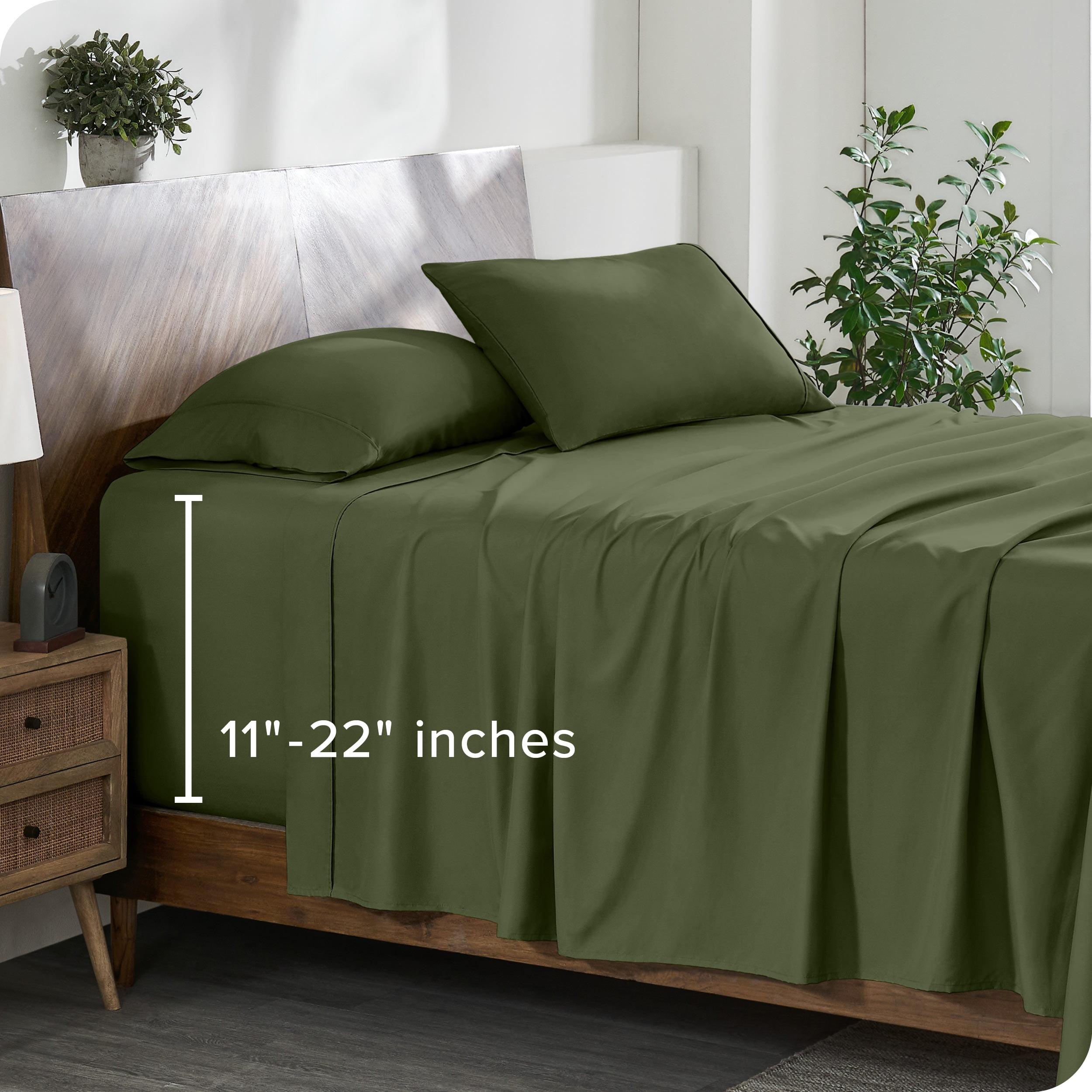 Queen Cypress 22 Inch Extra Deep Pocket Sheet Set, Double Brushed Microfiber Sheets by Bare Home