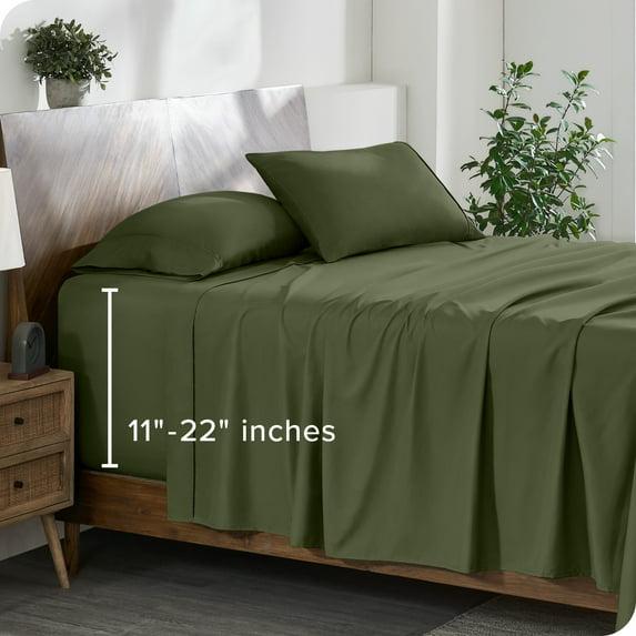 Queen Cypress 22 Inch Extra Deep Pocket Sheet Set, Double Brushed Microfiber Sheets by Bare Home