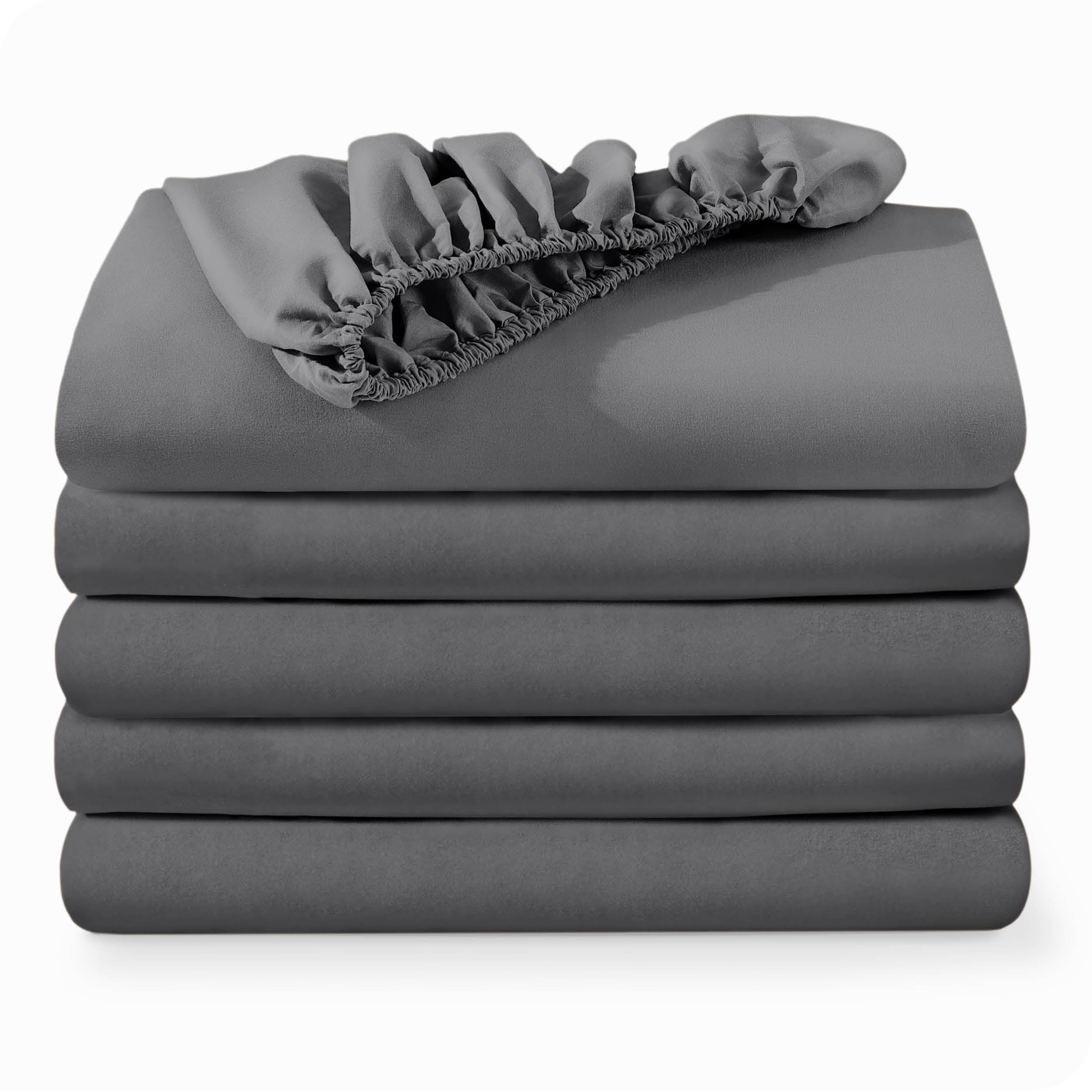 Bare Home 5-Pack Fitted Sheets - Premium 1800 Collection - Ultra-soft - Deep Pocket - California King, Gray