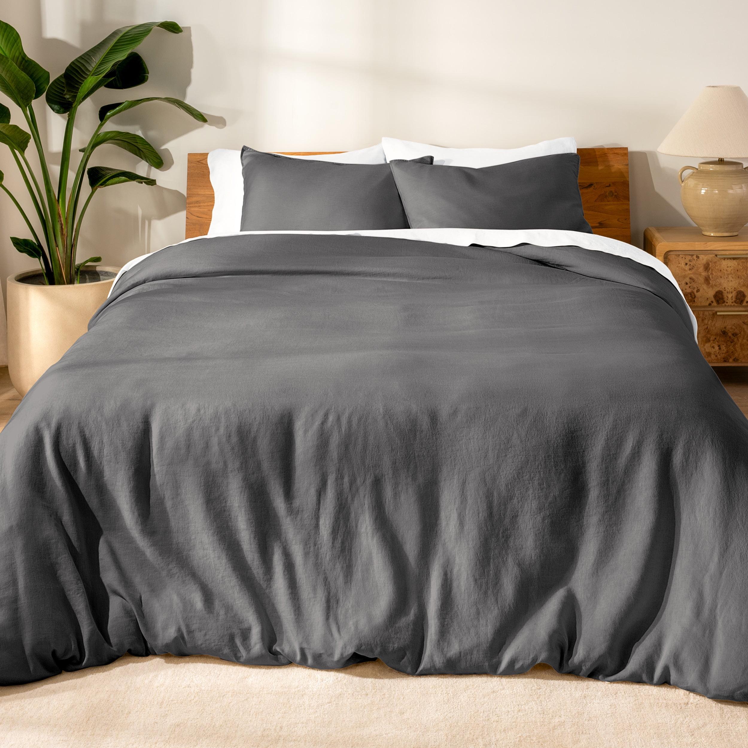 Bare Home Modern & Contemporary 100% Linen Duvet Cover Set