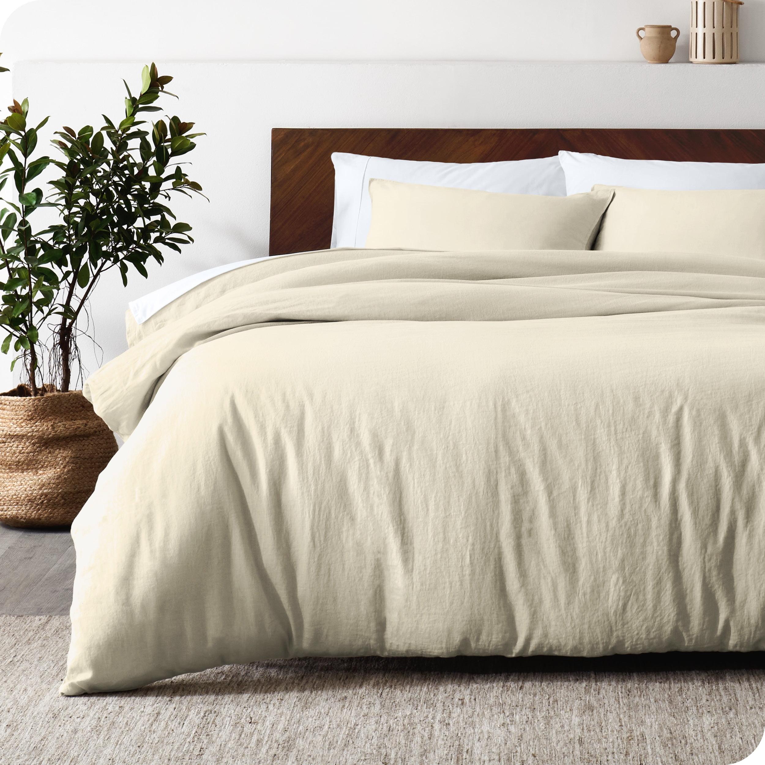 Linen Duvet Cover and Sham Set by Bare Home