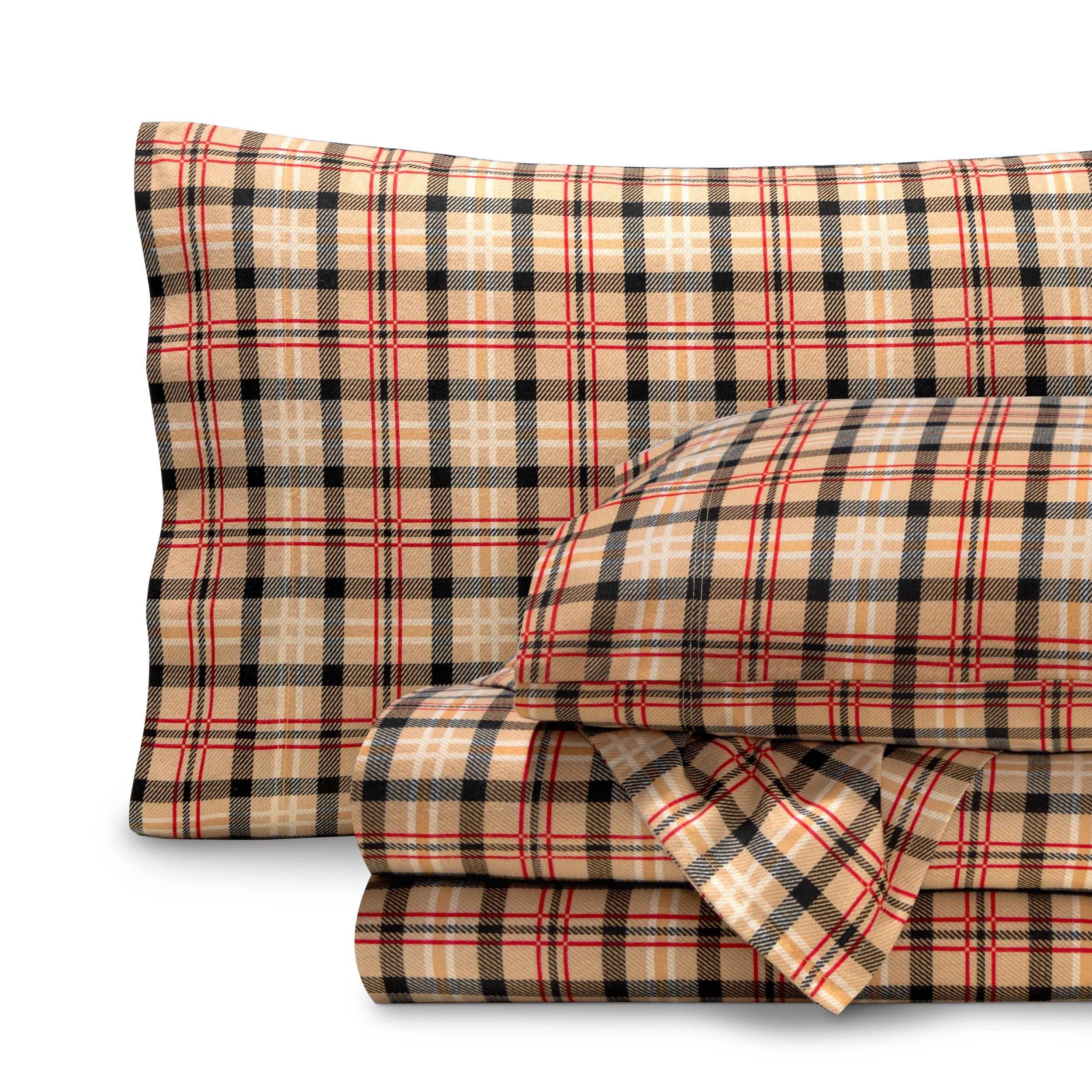 Red Lodge Plaid Cotton Flannel Queen Sheet Set by Bare Home