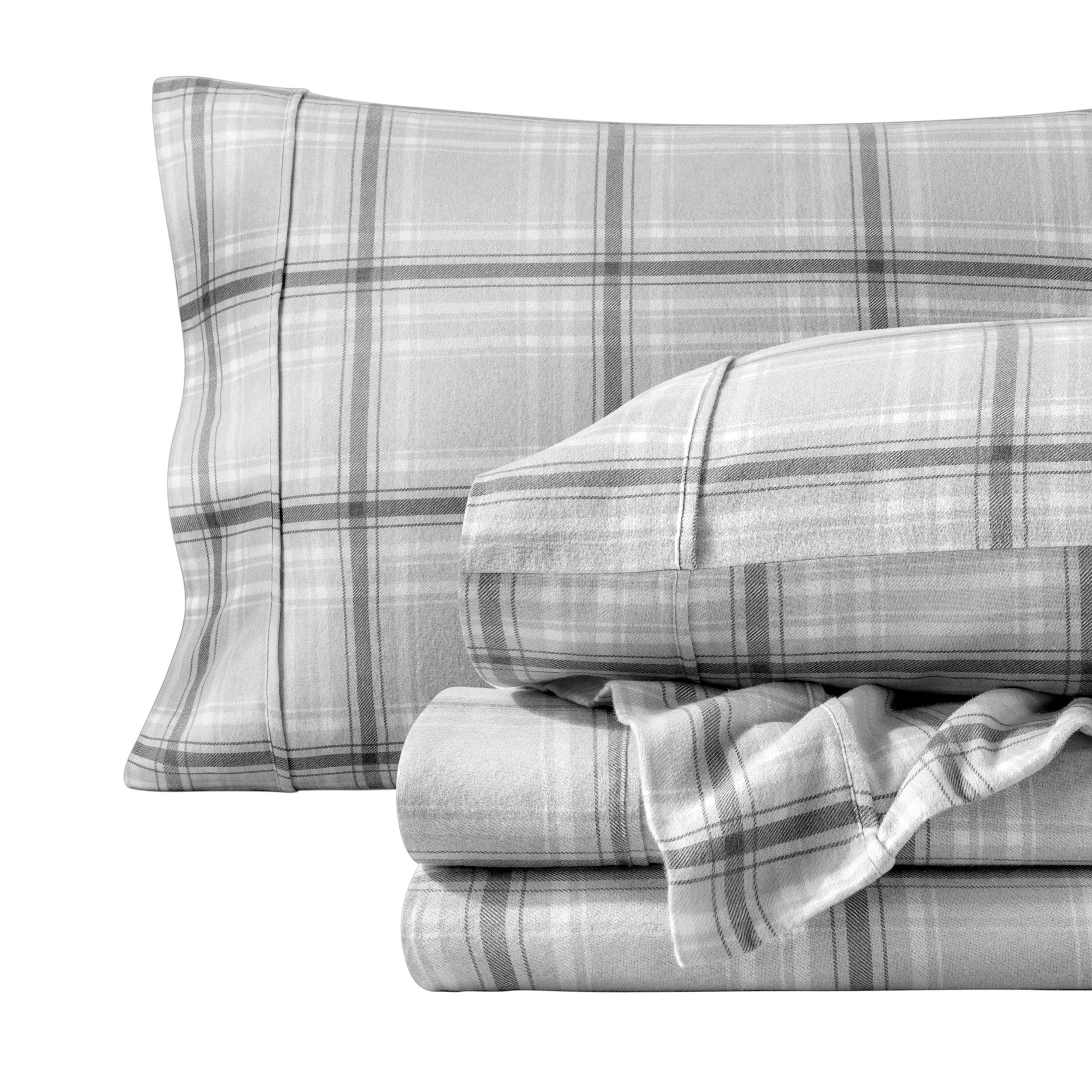 Tartan Plaid Cotton Flannel Twin XL Sheet Set by Bare Home