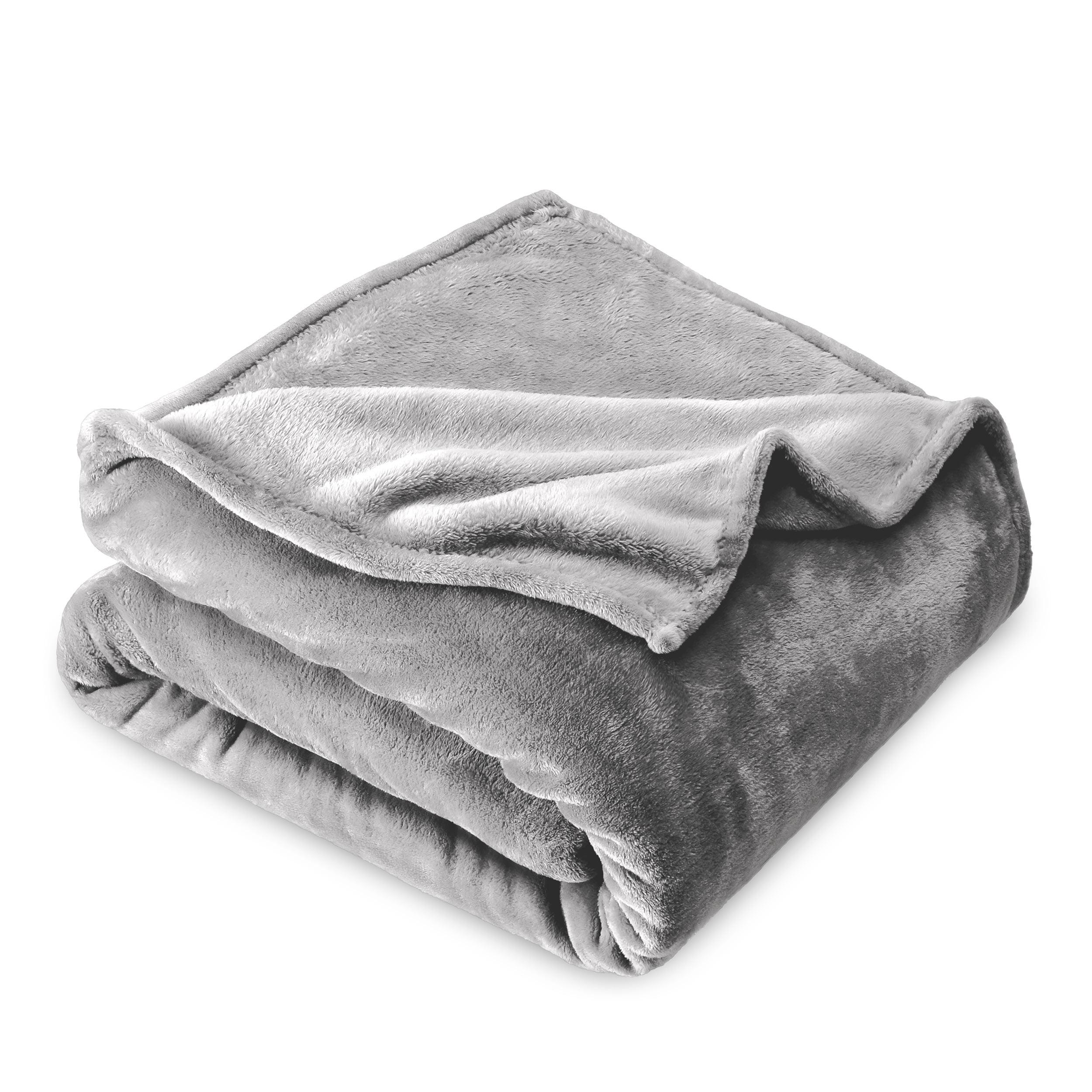 Light Grey Full/Queen Microplush Fleece Blanket