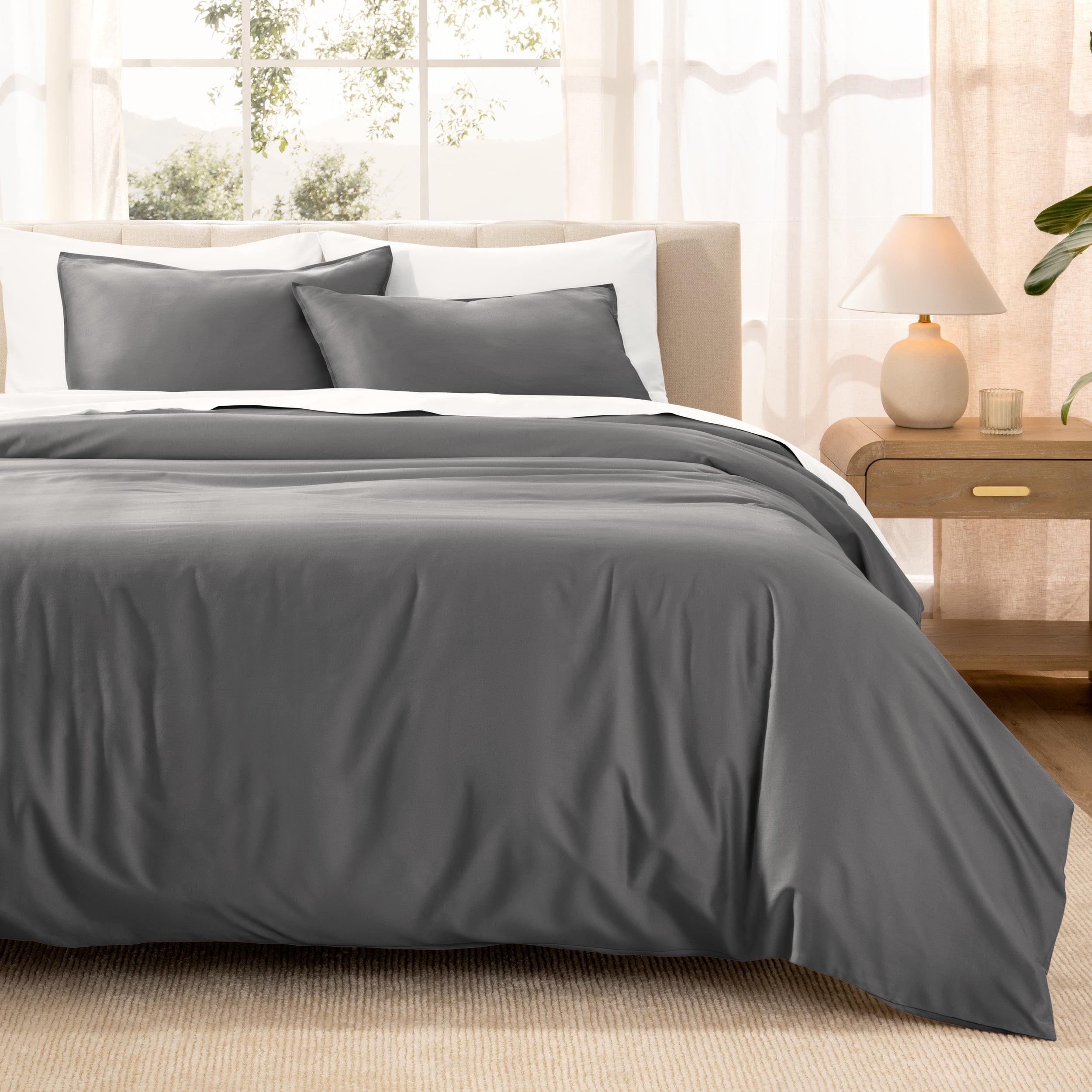 Bare Home 400 Thread Count Organic Cotton Sateen Duvet Cover Set