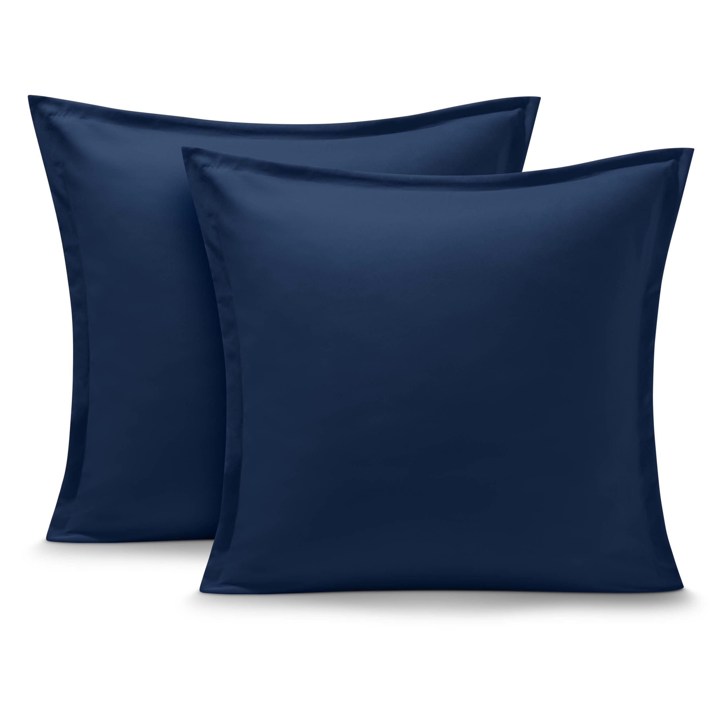 Dark Blue Euro Hypoallergenic Microfiber Pillow Sham Set