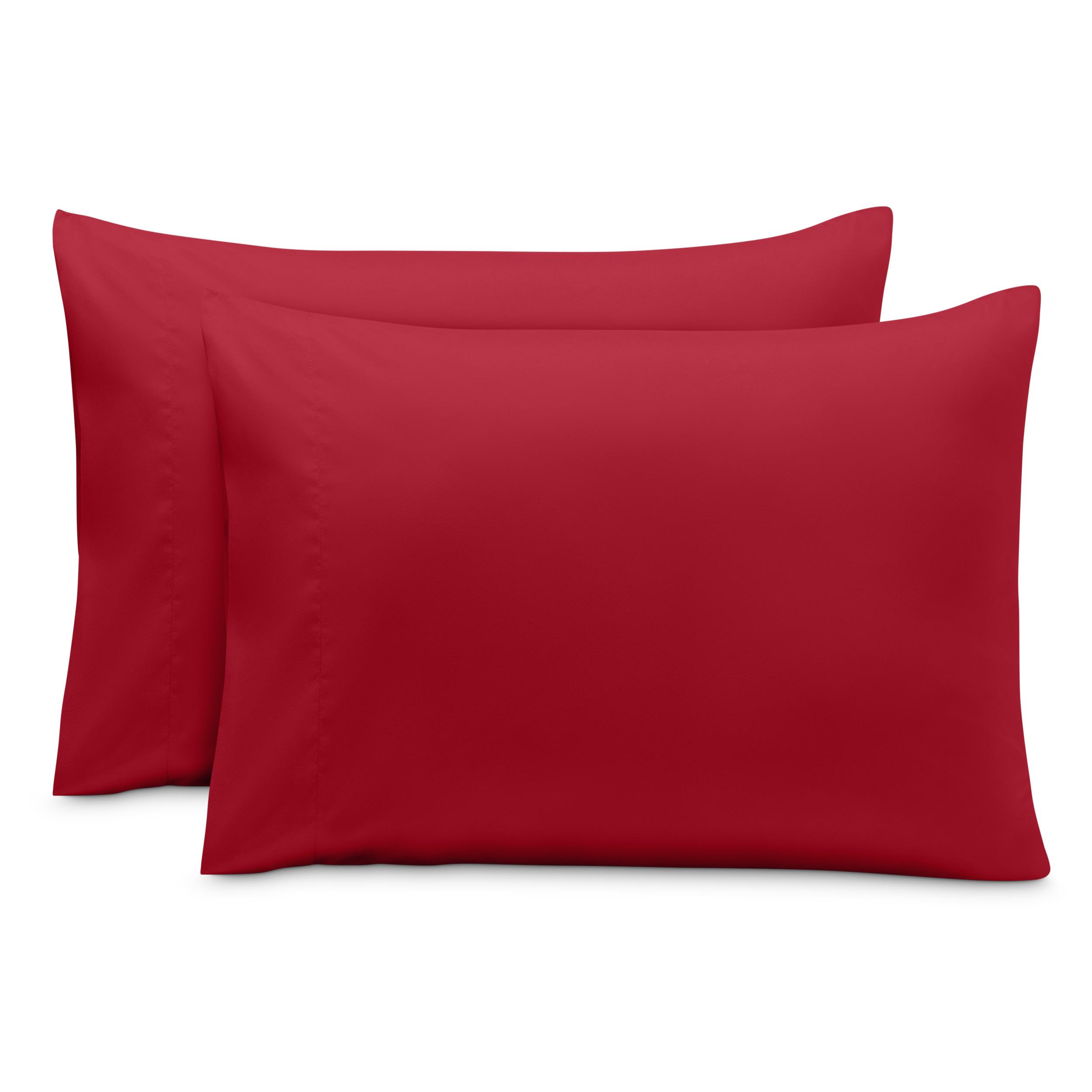 Microfiber Queen - Envelope - 20 x 30 Red Pillowcase Set by Bare Home