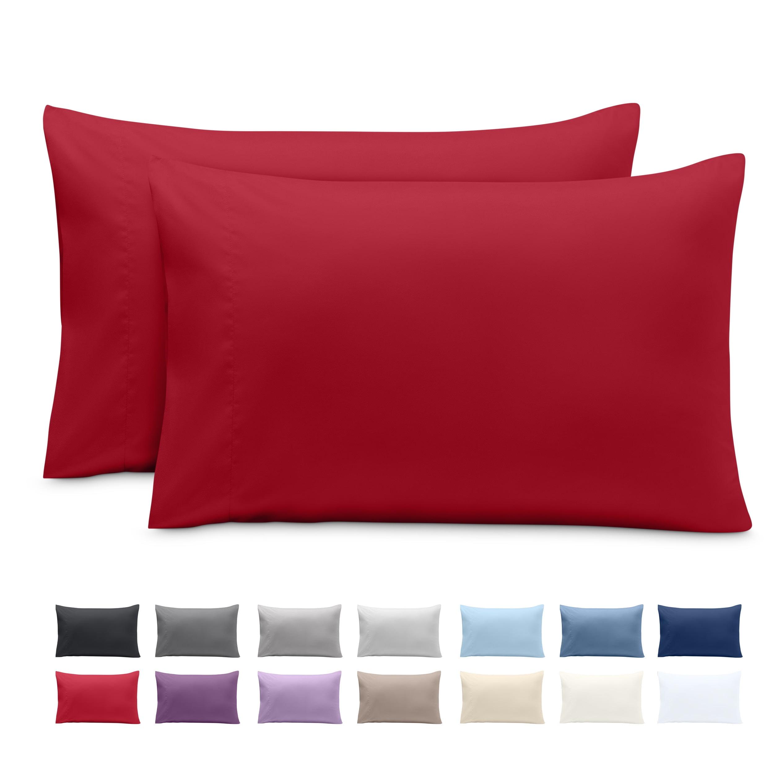 Microfiber Queen - Envelope - 20 x 30 Red Pillowcase Set by Bare Home