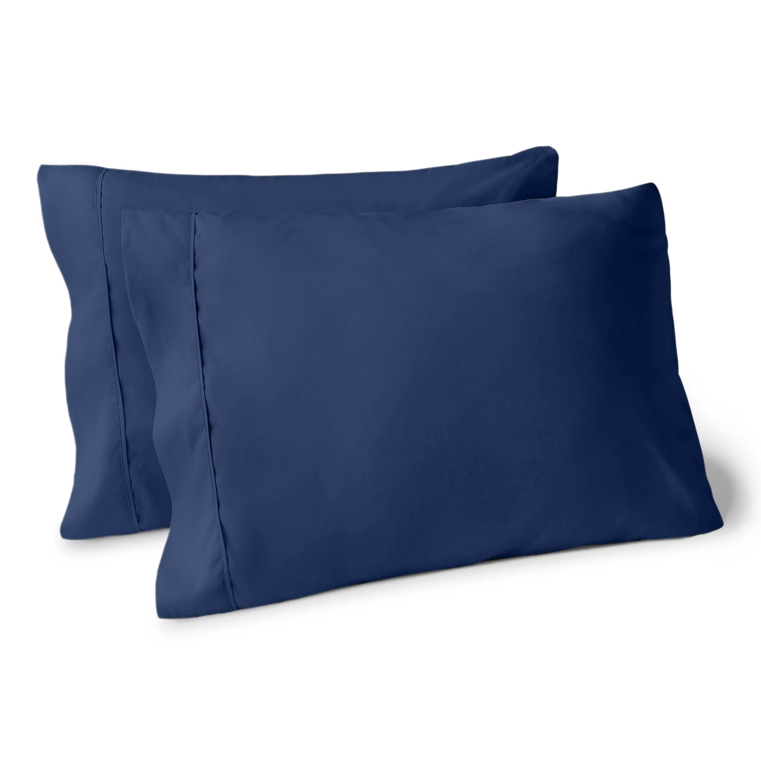 Microfiber Standard - Open End - 20 x 30 Dark Blue Pillowcase Set by Bare Home