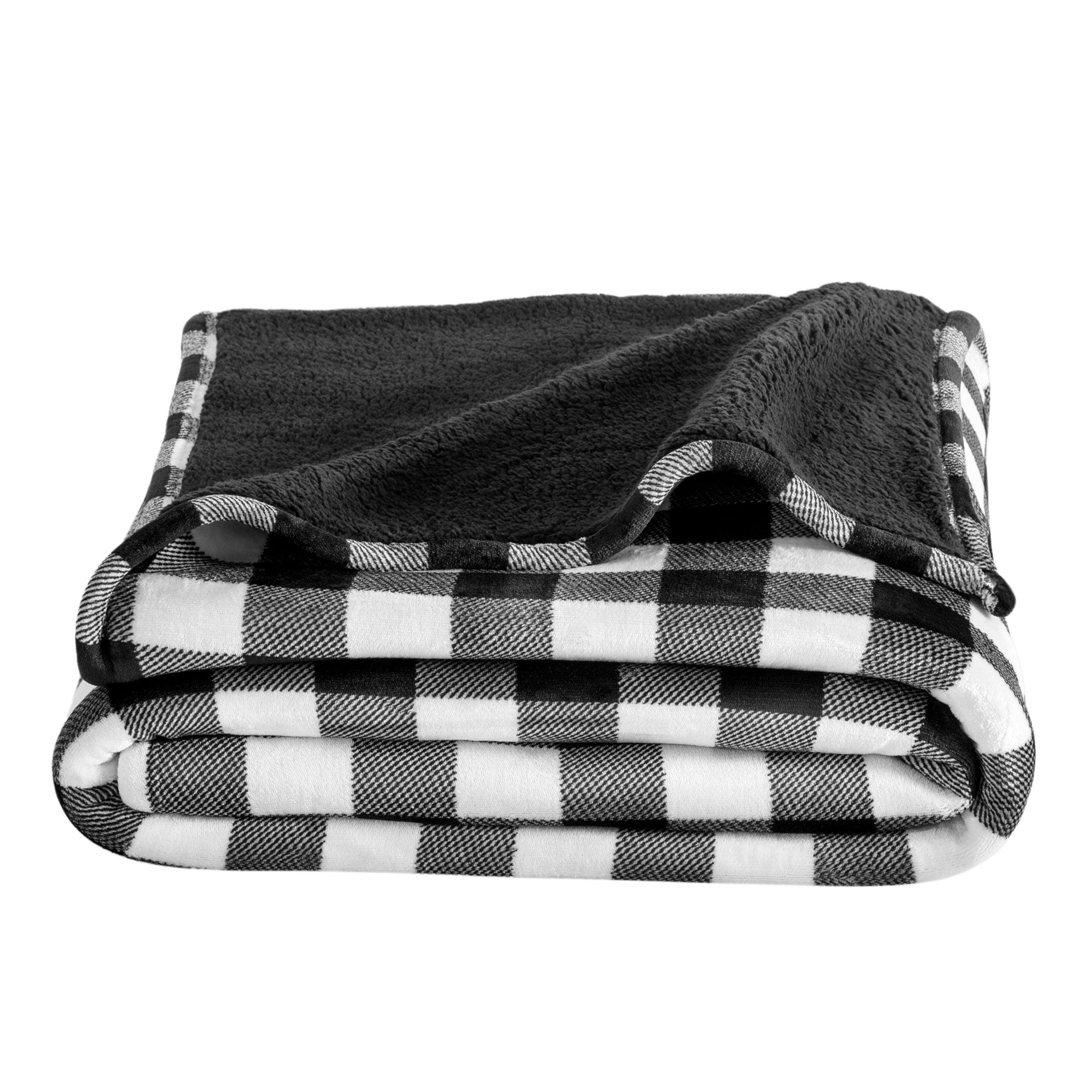 Bare Home Bare Home Printed Sherpa Fleece Blanket - Warm & Lightweight - Soft Plush Blanket - Reversible