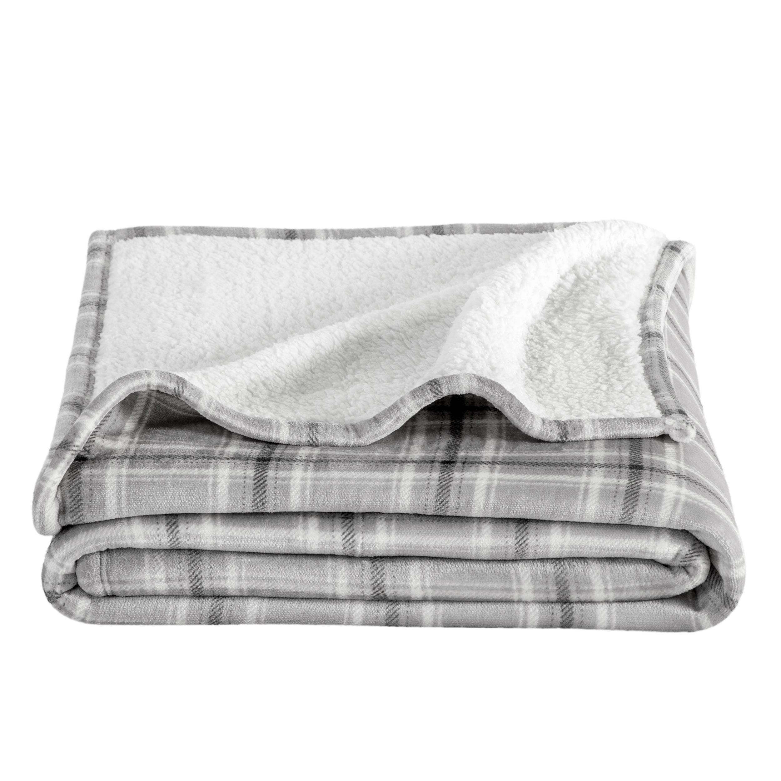 Bare Home Bare Home Printed Sherpa Fleece Blanket - Warm & Lightweight - Soft Plush Blanket - Reversible