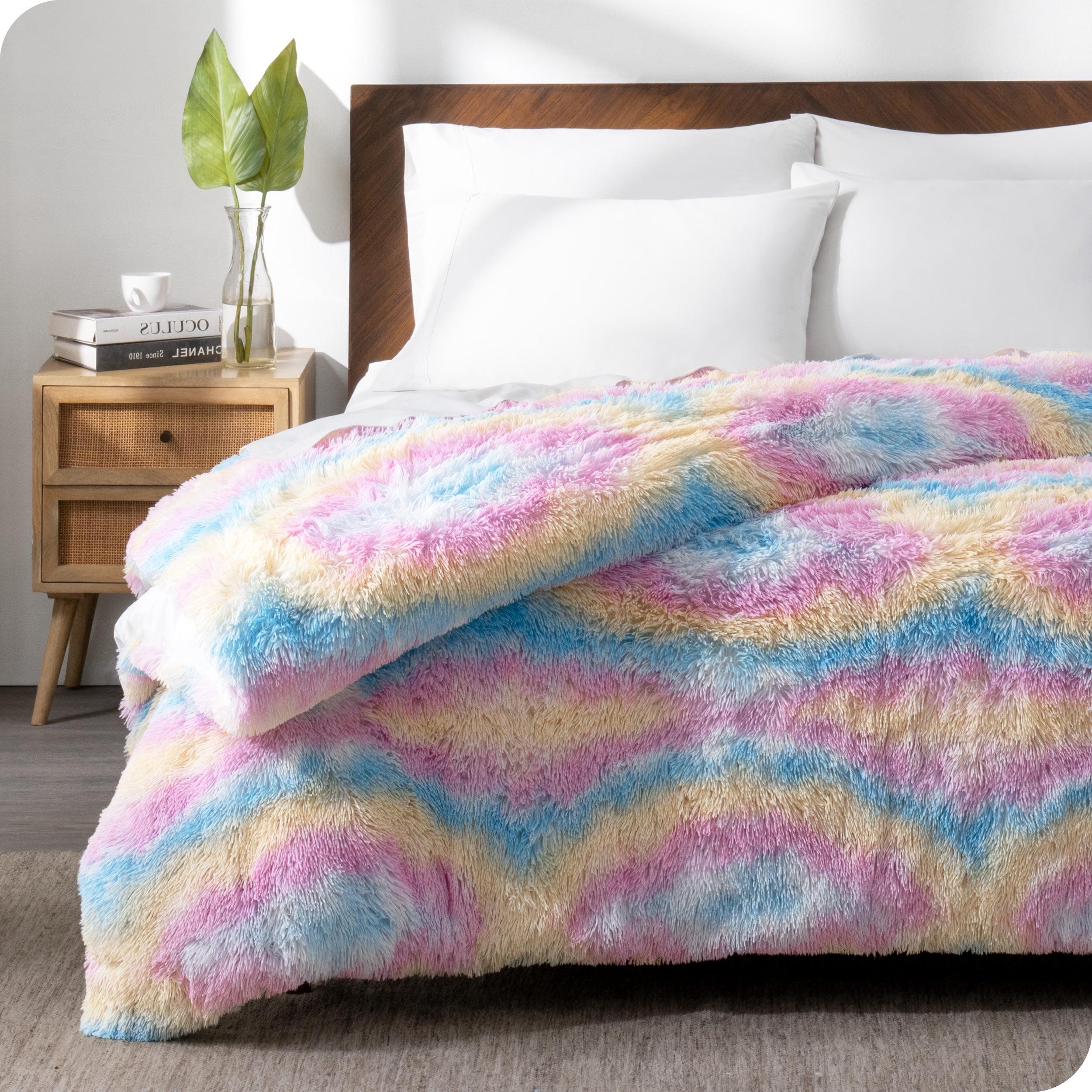 Multi Tie-Dye Twin/Twin XL Shaggy Duvet Cover by Bare Home