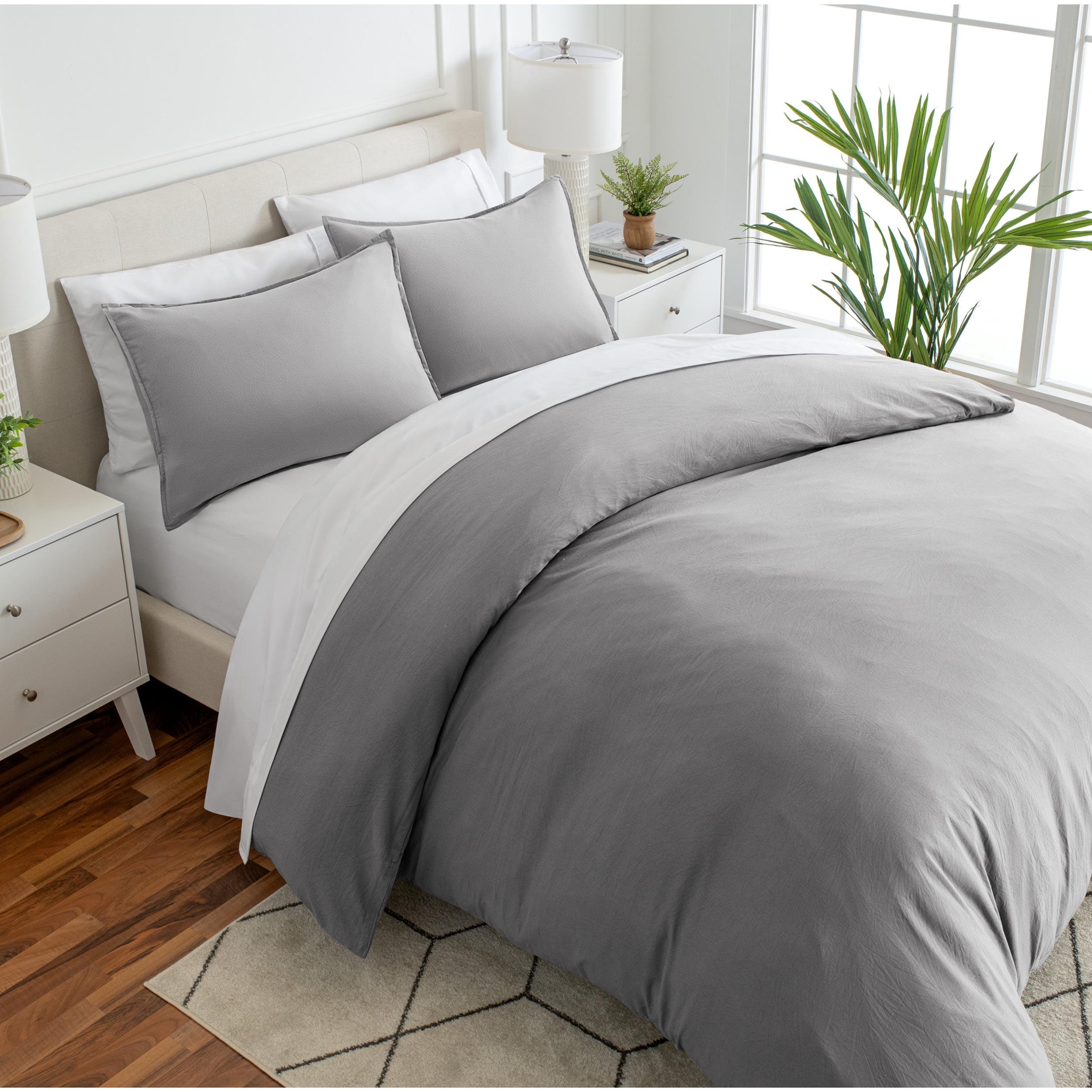 Bare Home Washed Microfiber Duvet Cover Set