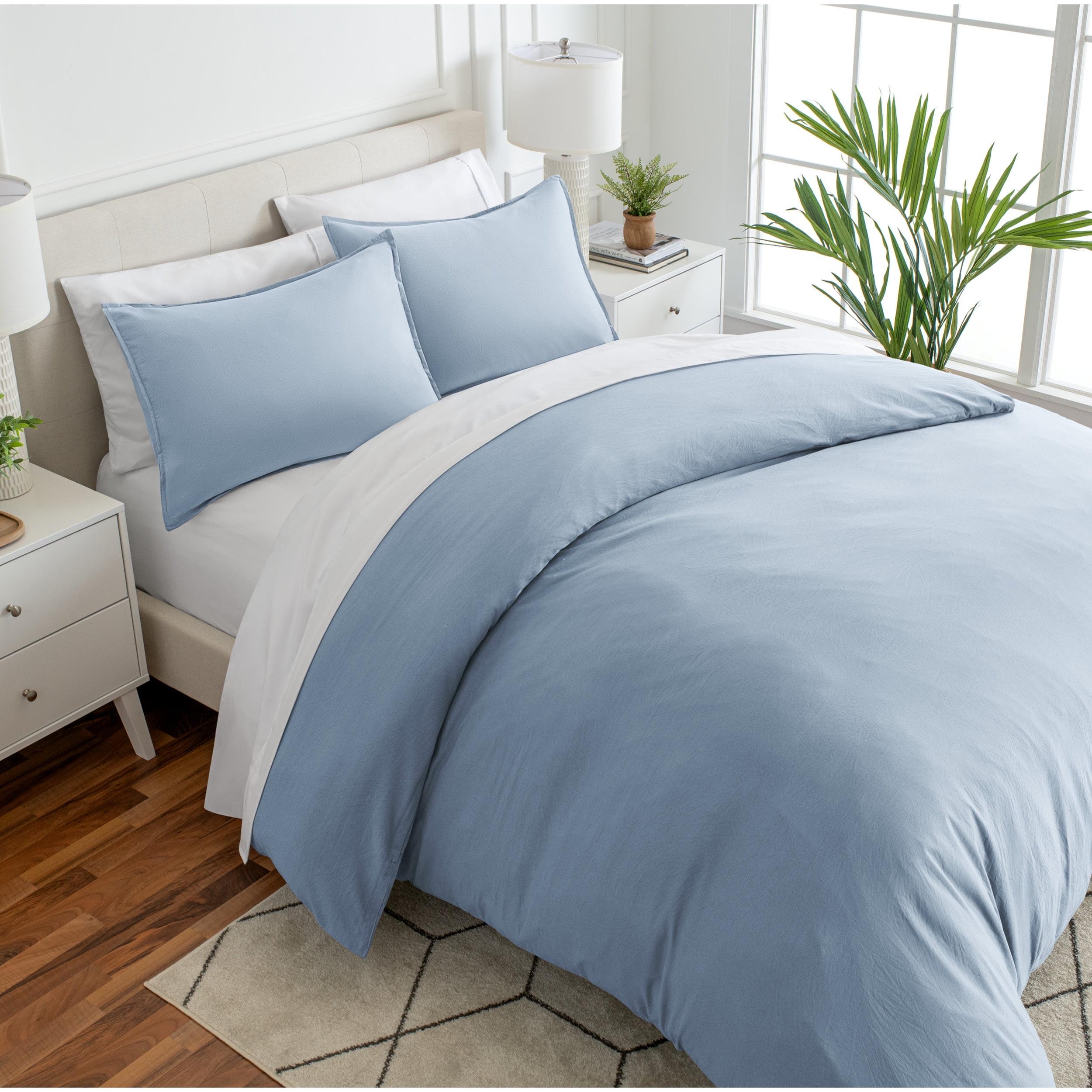Washed Dusty Blue King/Cal King Duvet Cover and Sham Set by Bare Home