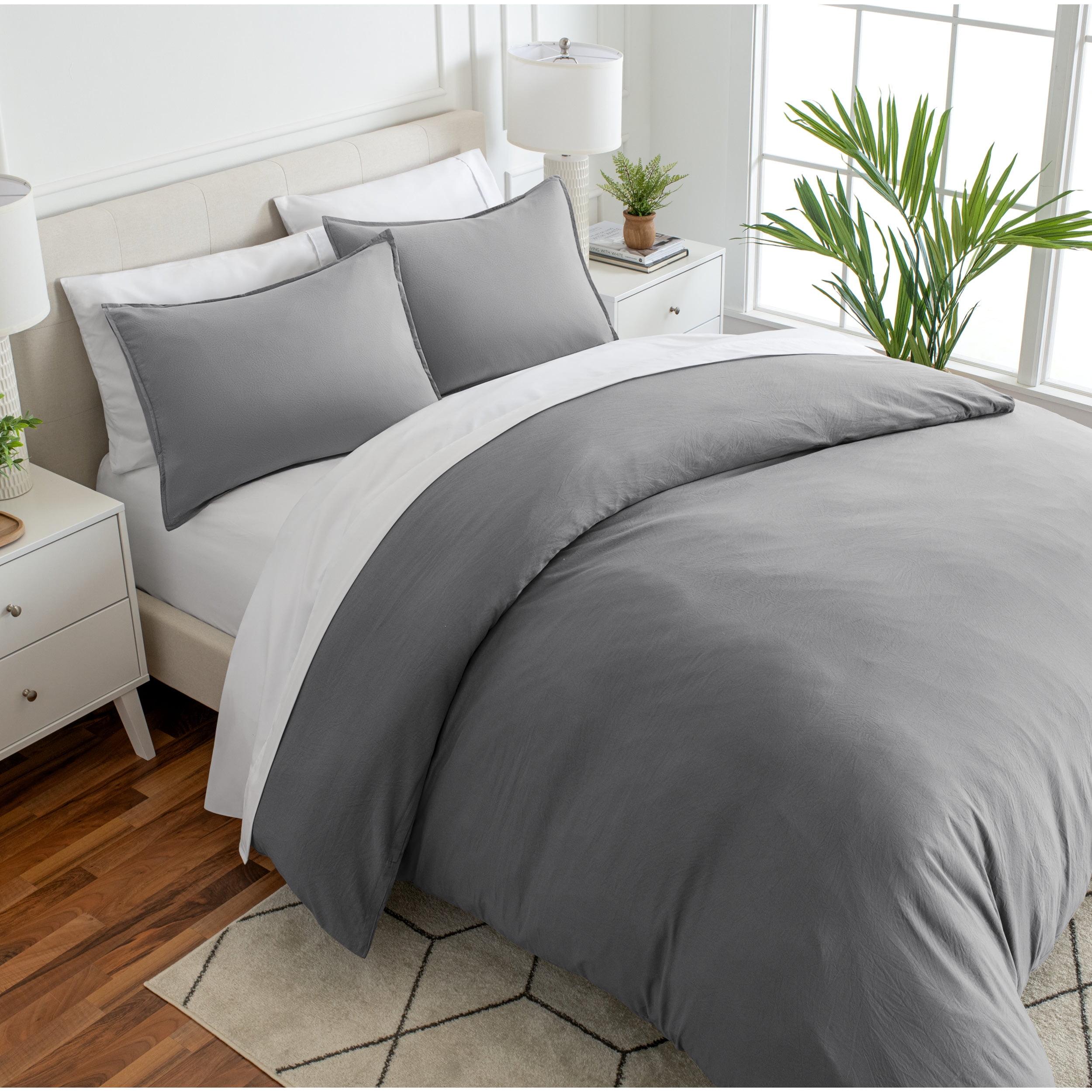 Bare Home Washed Microfiber Duvet Cover Set