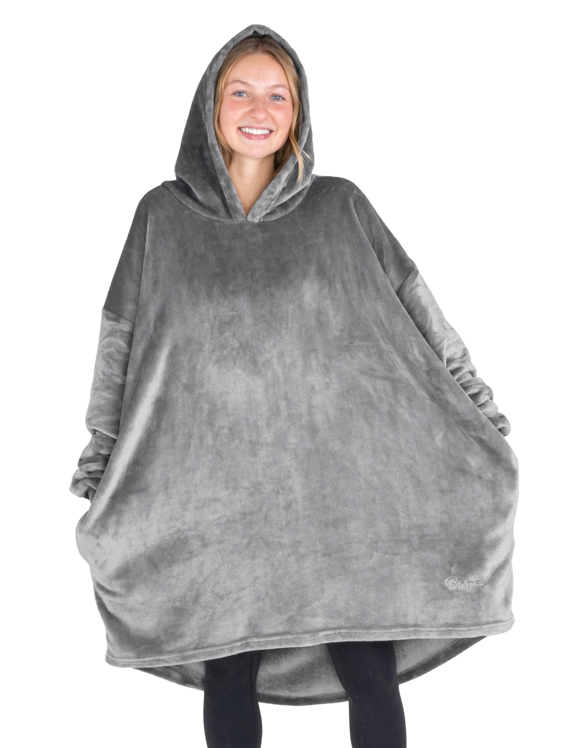 Adult Bare Homey B-Chill Microplush Wearable Blanket, Grey
