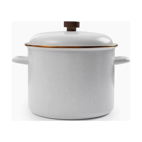 Barebones Enamel Stock Pot, Eggshell, 960 Ounces