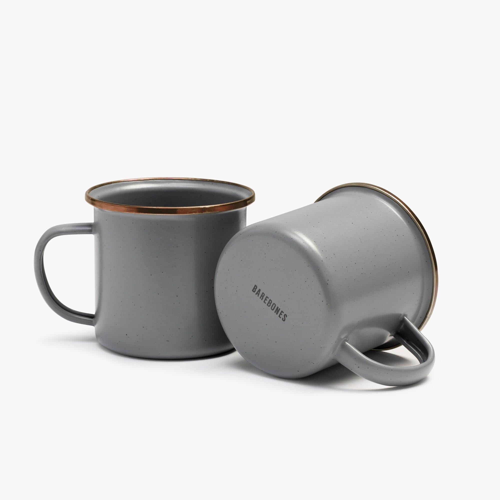 Barebones Enamelware Dining Collection - Slate Gray, Enamel Cup Set