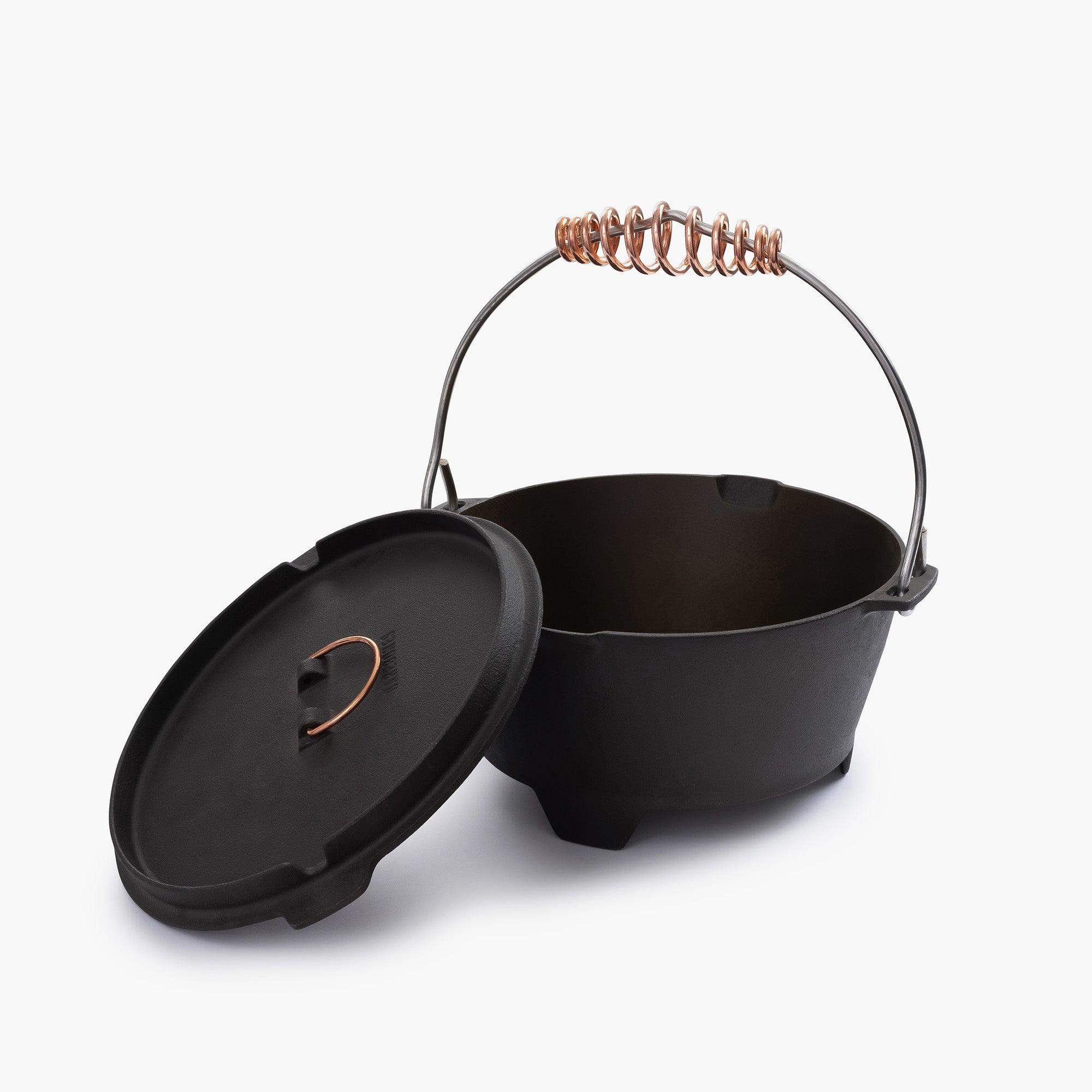 Polished Cast Iron Dutch Oven with Copper Accents, 4qt