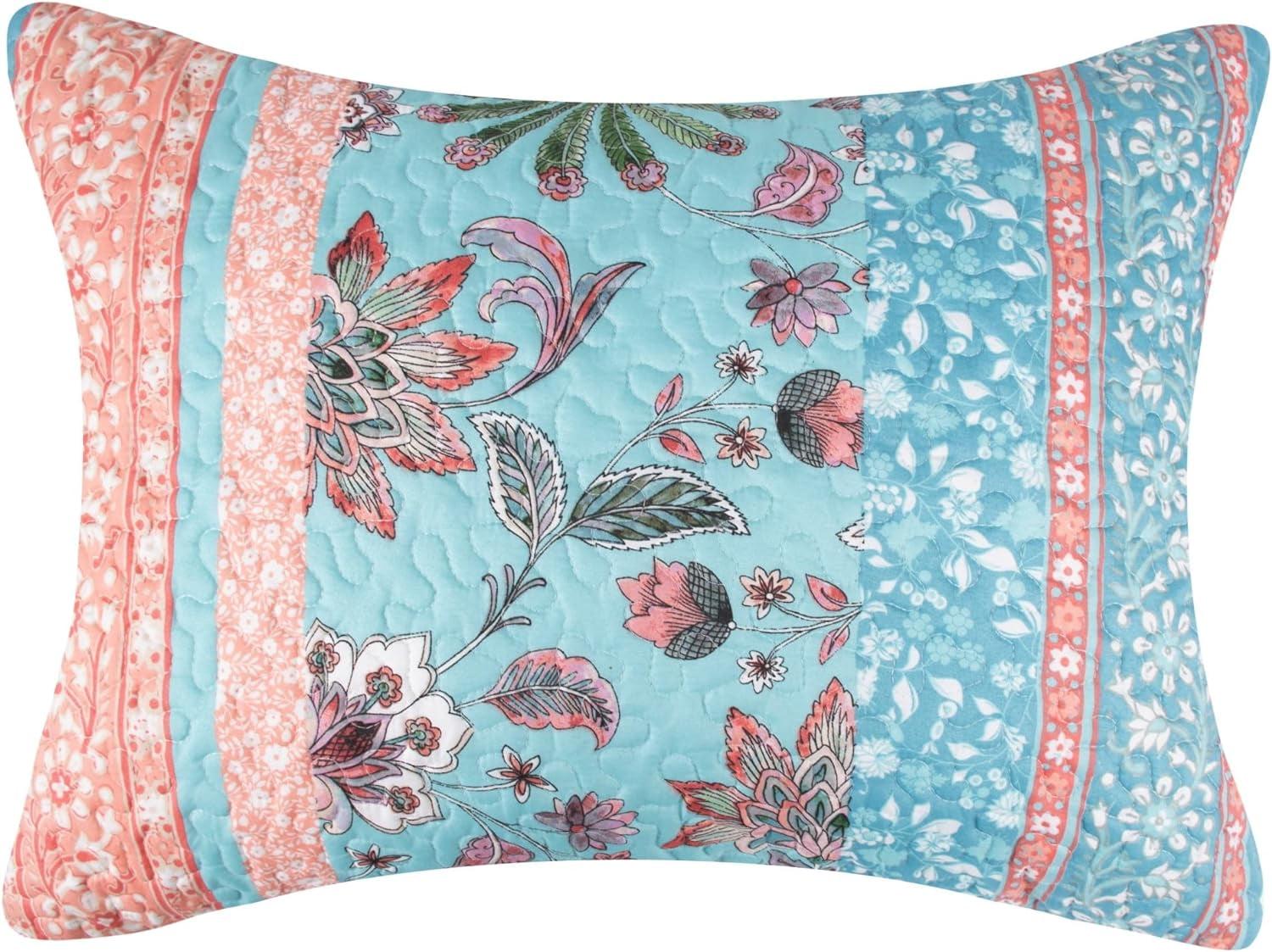 Greenland Home Fashions Barefoot Bungalow Audrey Pillow Sham - Turquoise