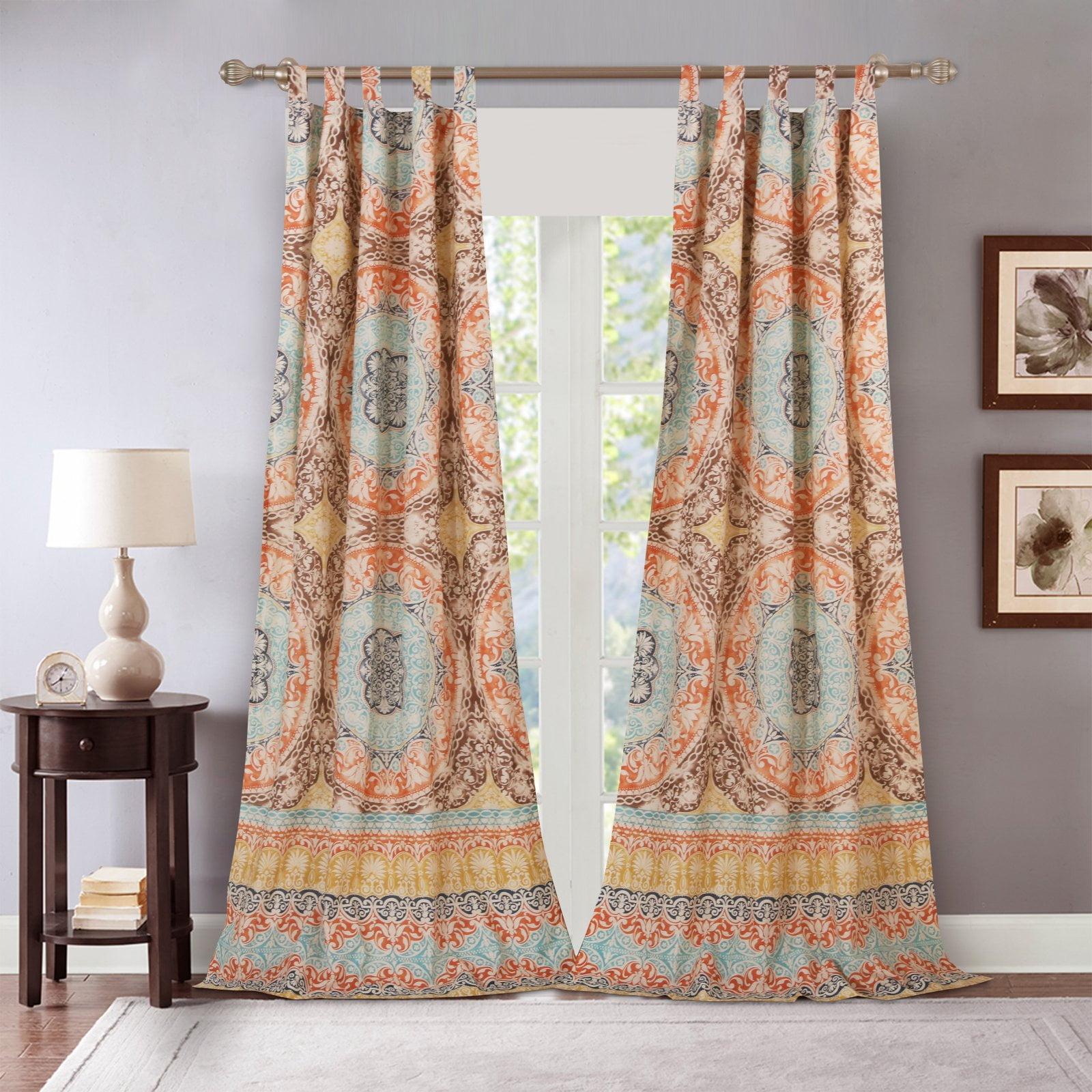 Olympia Multicolor Medallion Tab Top Polyester Drapes