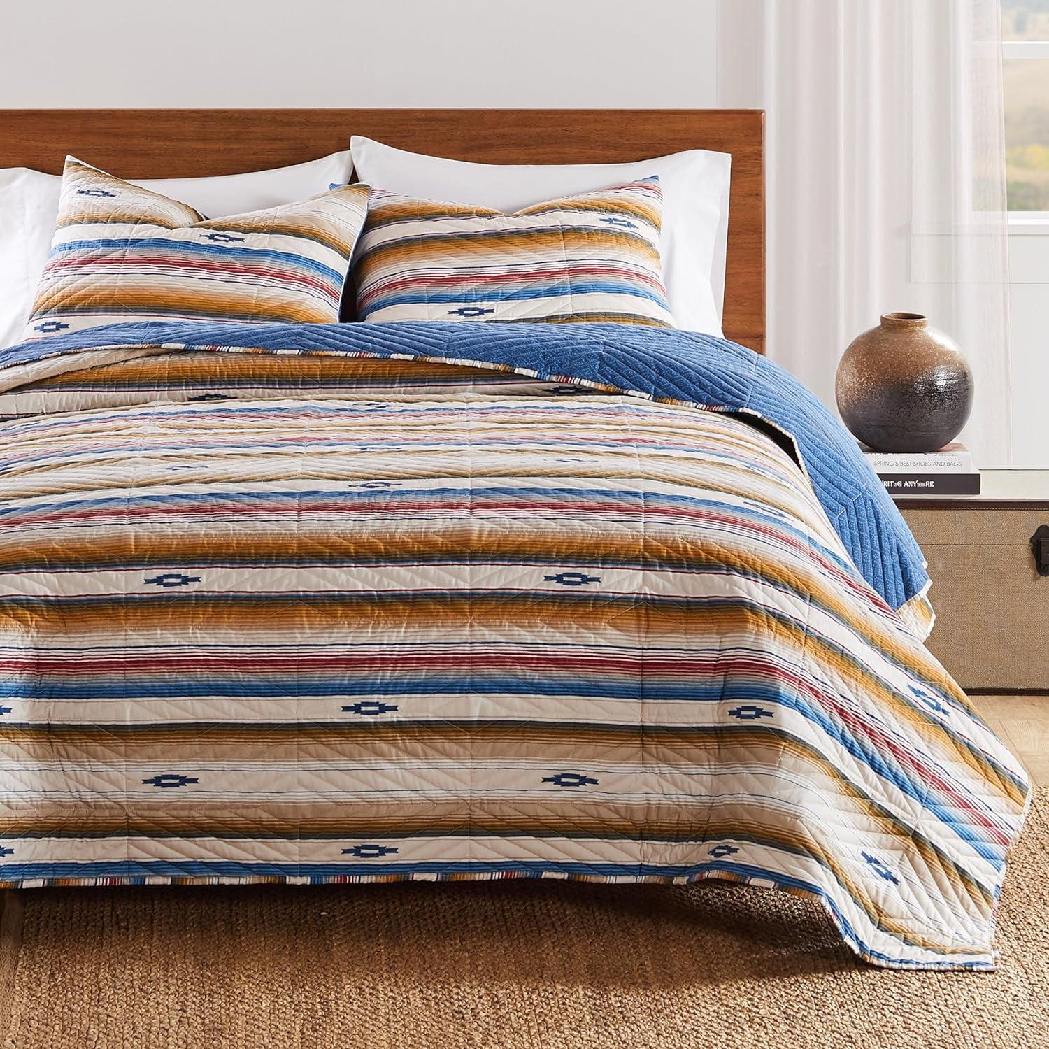 Greenland Home Fashions Painted Desert Sapphire Quilt Bedding Set