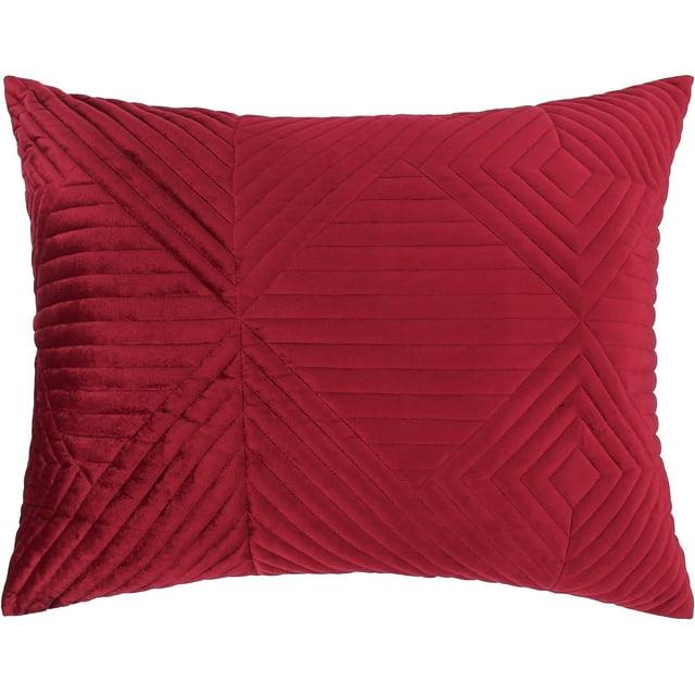 Greenland Home Fashion Riviera Velvet Ultra Comfortable Pillow Sham Standard Red