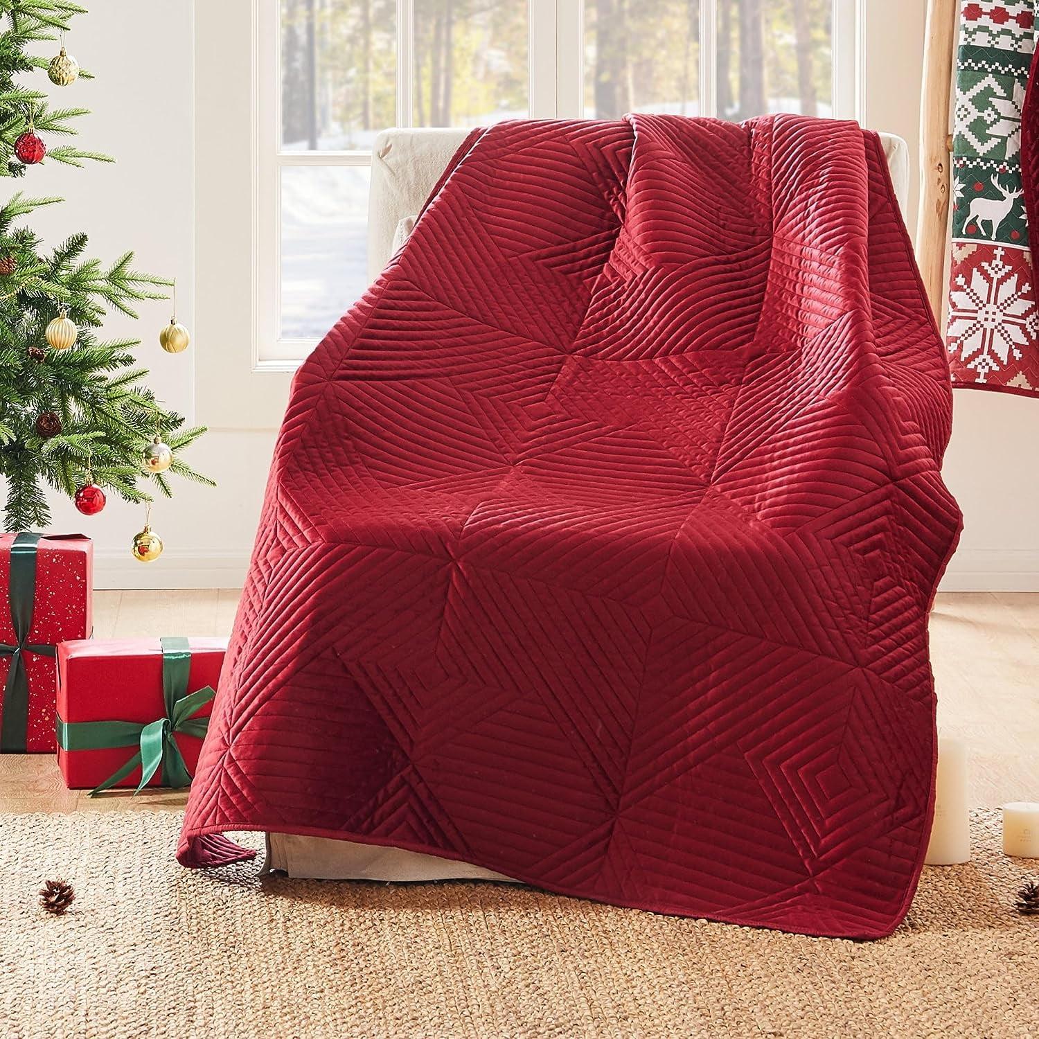 Riviera Velvet Quilted Throw