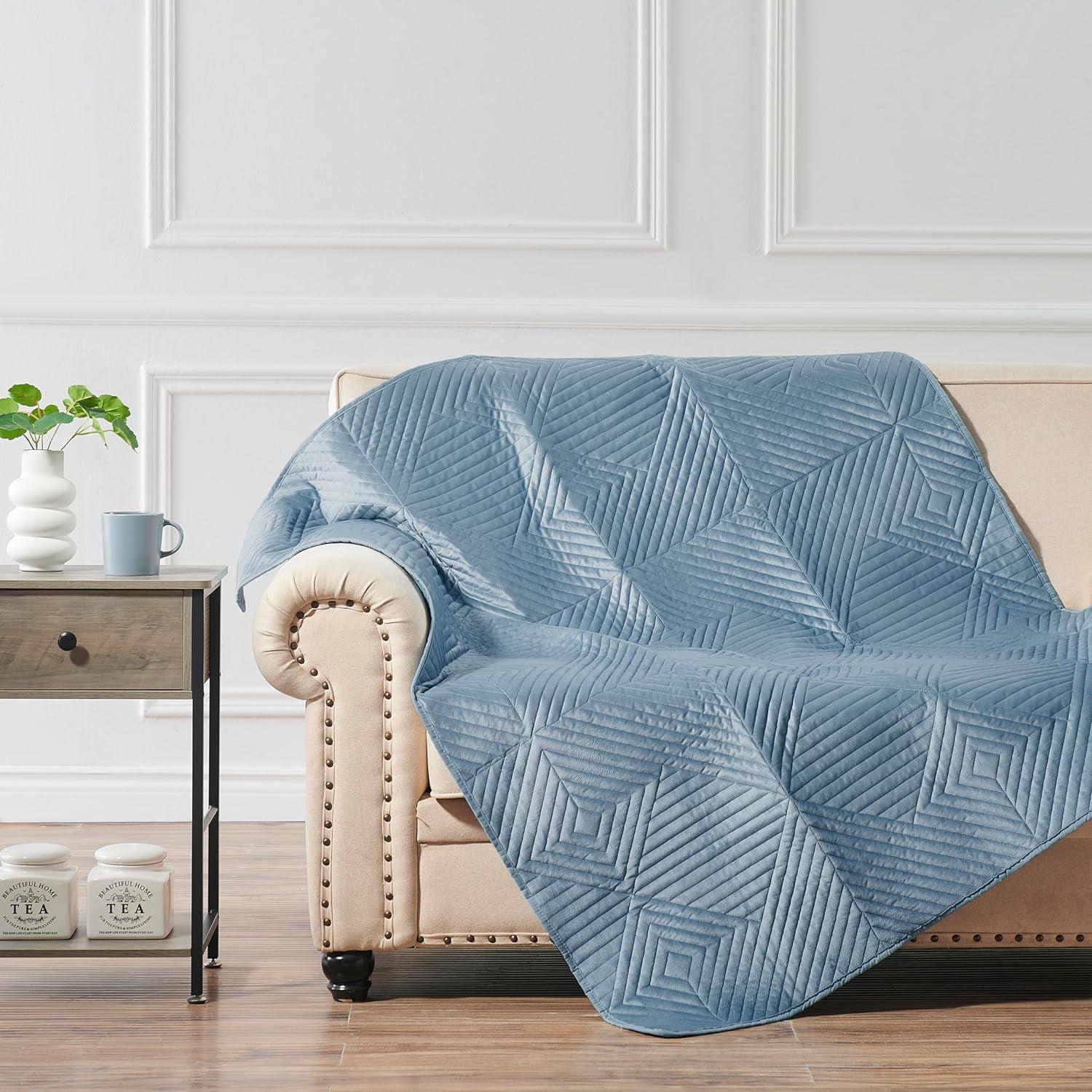 Greenland Home Fashions Riviera Velvet Quilted Throw