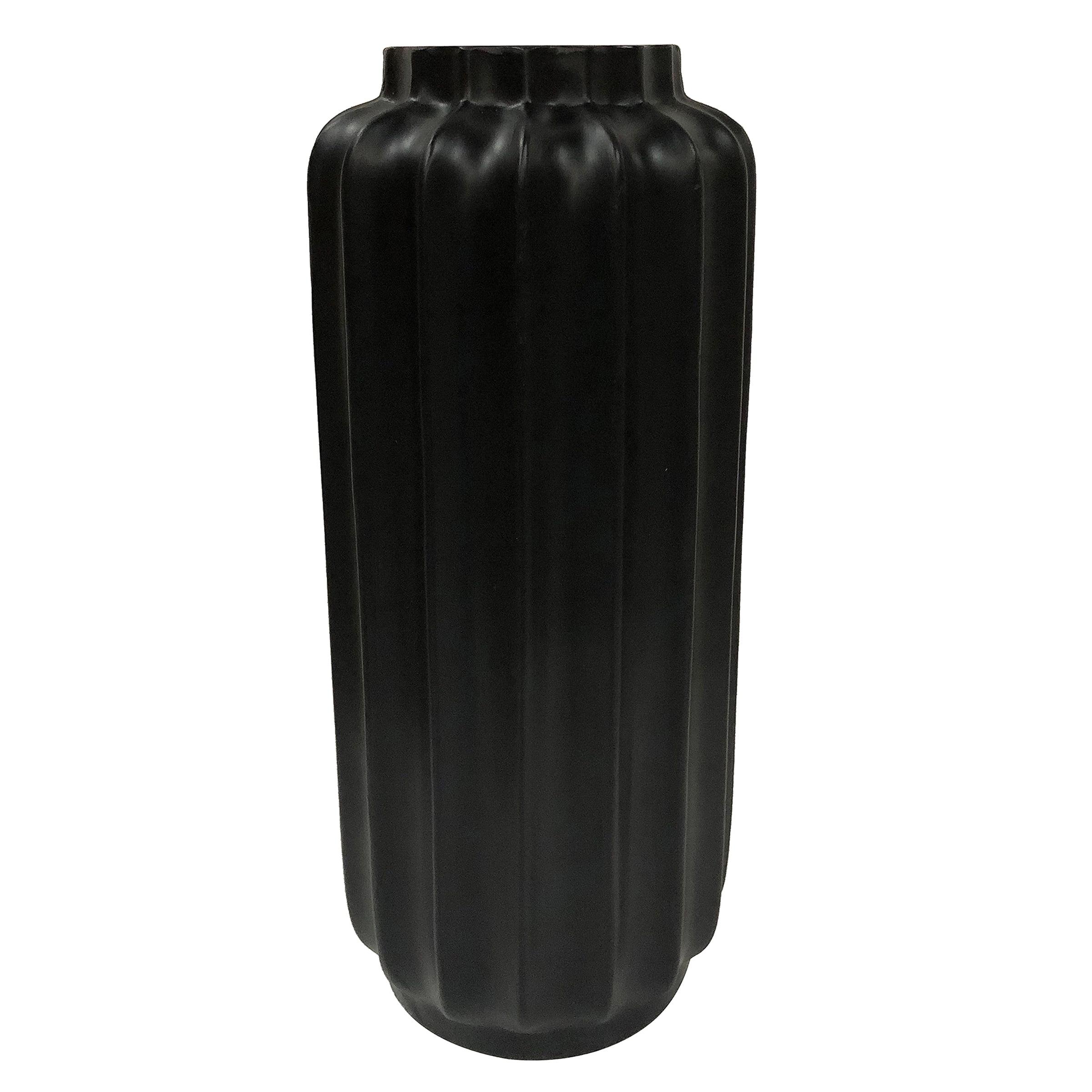 Matte Black 24.5" Resin Decorative Floor Vase