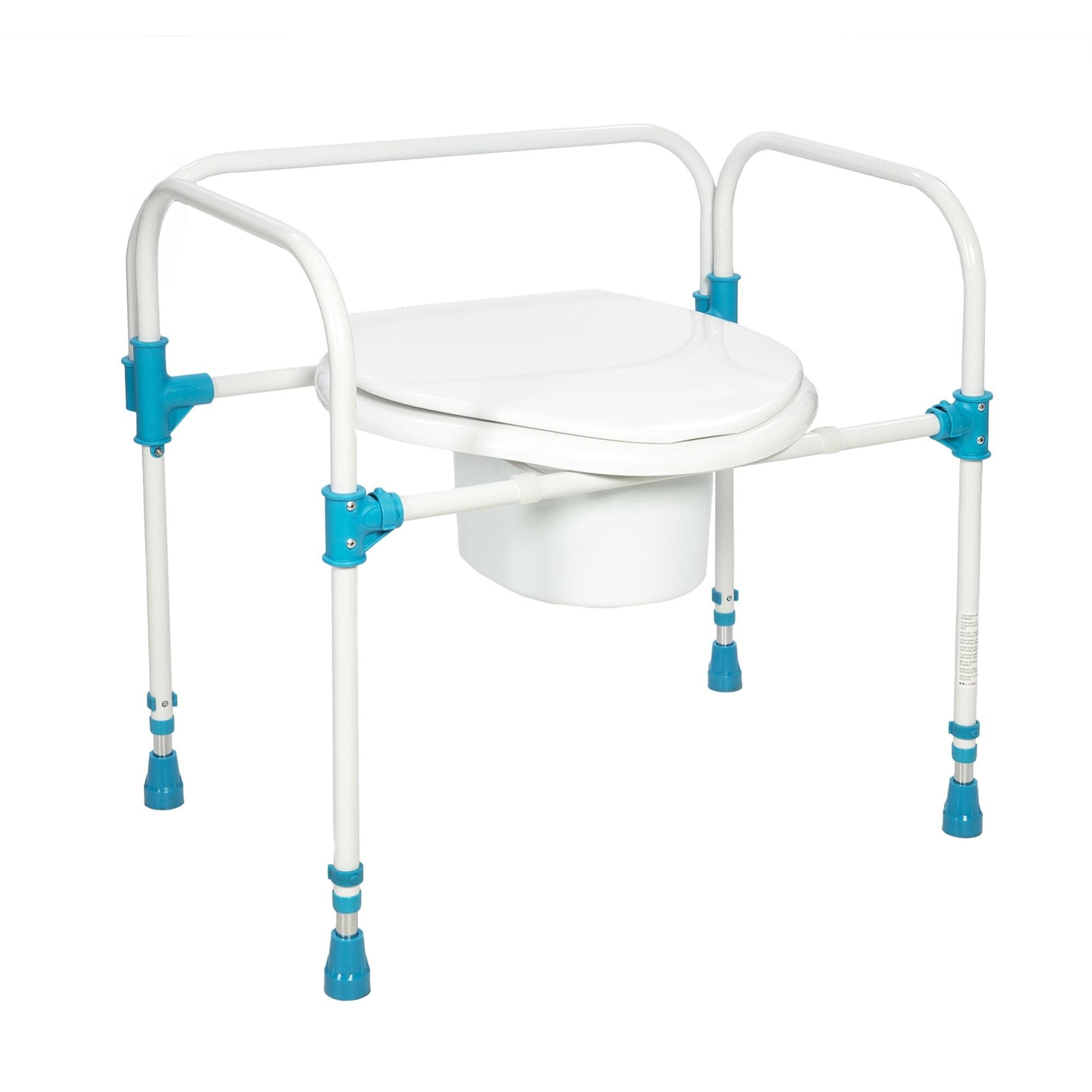 Adjustable White Aluminum Bariatric Commode Chair