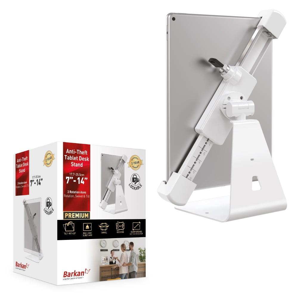 Barkan 7" - 14" Anti-Theft Tablet Desk Stand, 360° Rotation, Swivel & Tilt