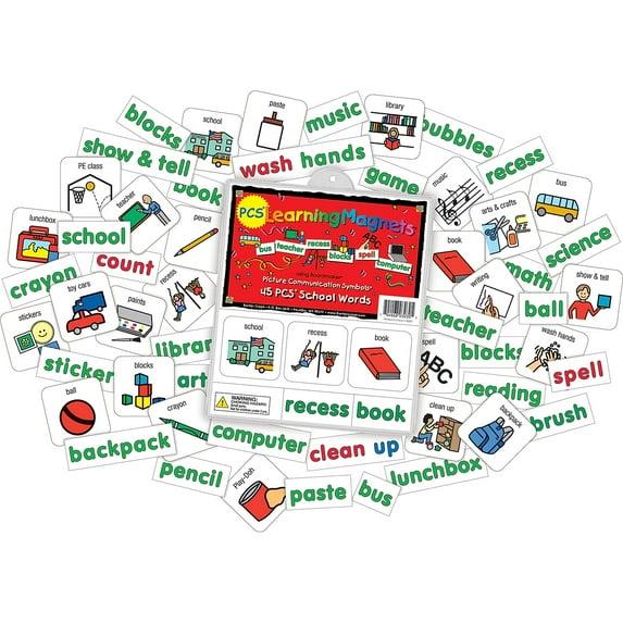 Barker Creek® Magnets, Learning Magnets®, PCS® School Words Set, Grades Pre-K+, Pack Of 90