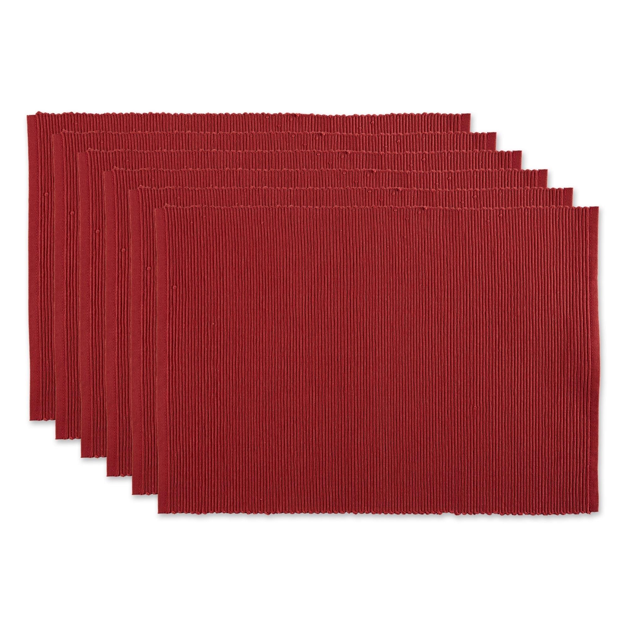 Barn Red Ribbed Placemat Set/6