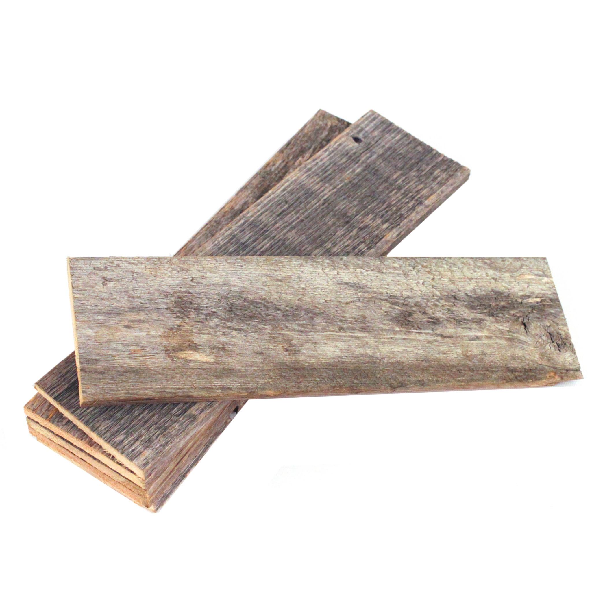 Rustic 36" Weathered Gray Reclaimed Wood Planks, Set of 6