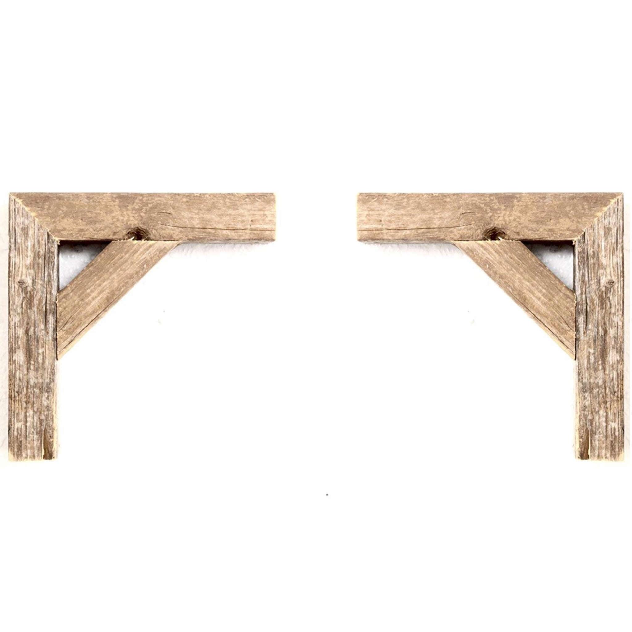 BarnwoodUSA Rustic Farmhouse 8 in. x 8 in. Weathered Gray Decorative Corbel (2-Pack)