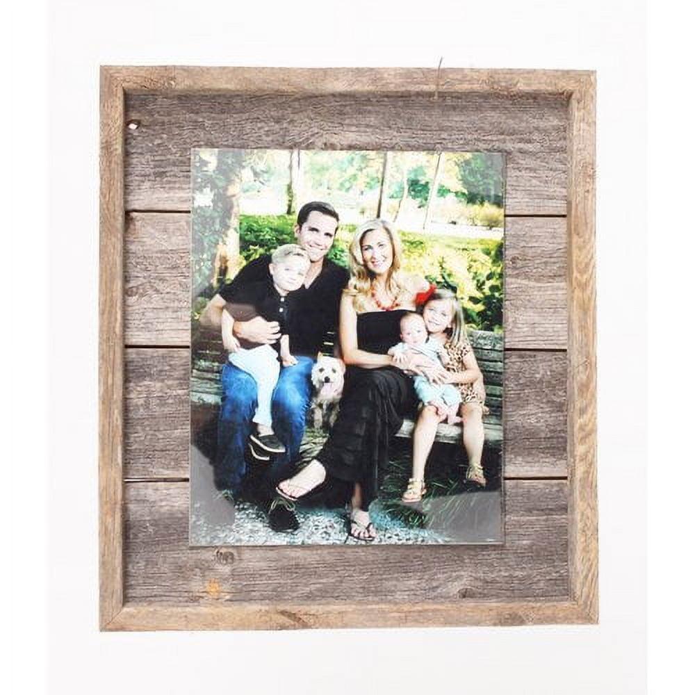 Rustic Weathered Gray 5x7 Reclaimed Wood Floating Wall Frame