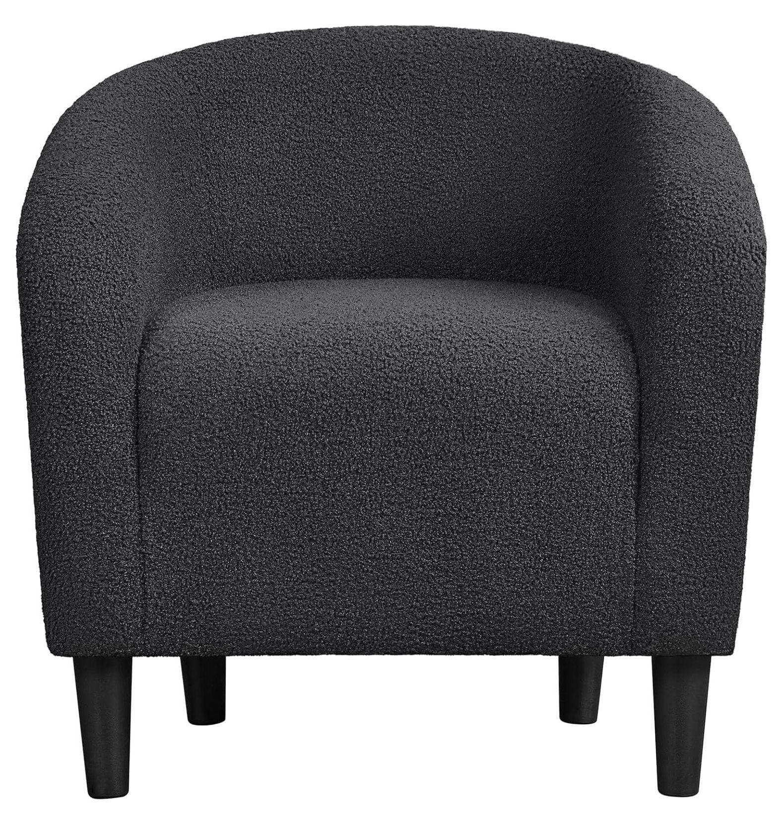 Yaheetech Upholstered Armchair Accent Barrel Chair, Dark Gray