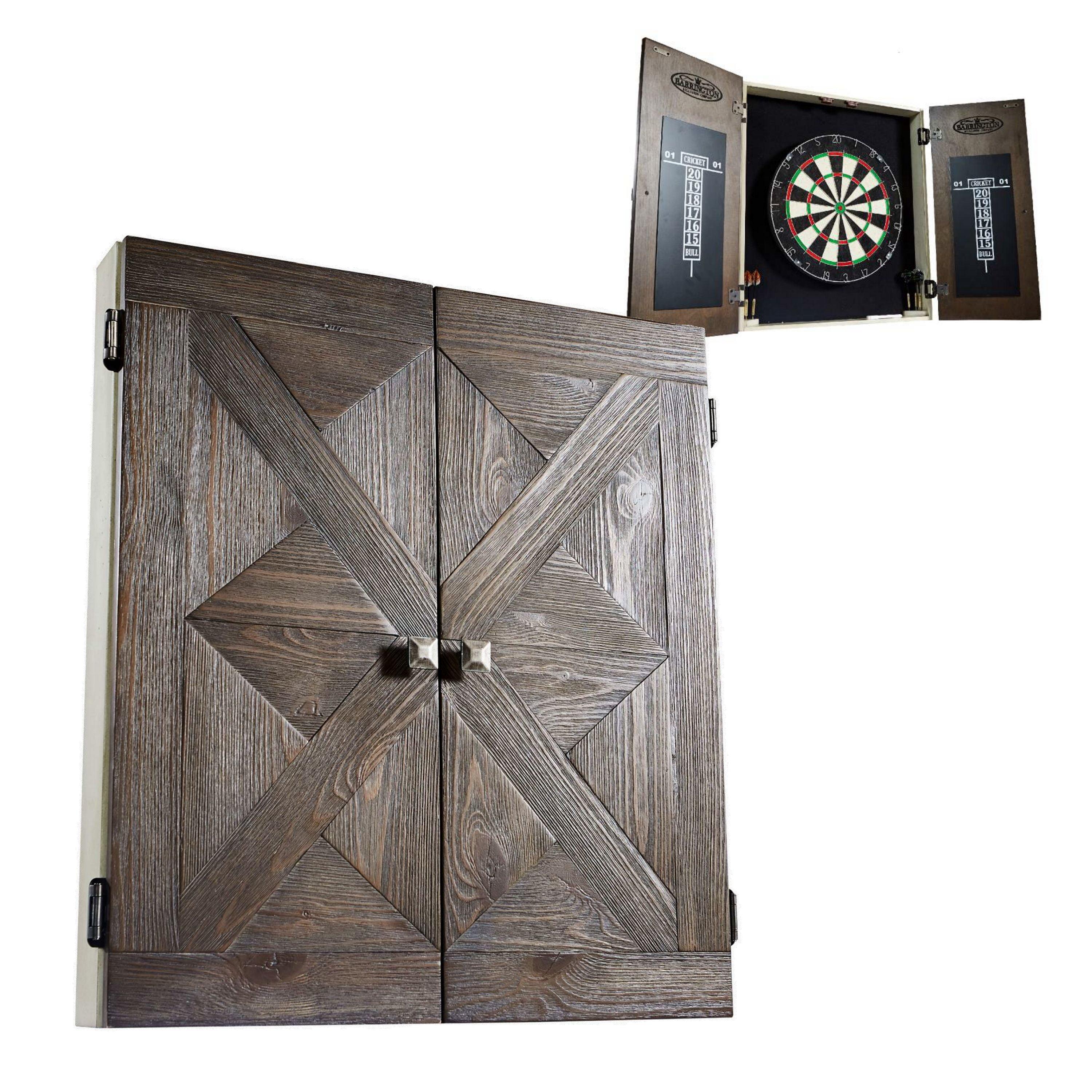 Bellevue Premium Bristle Dartboard and Cabinet Set with Darts