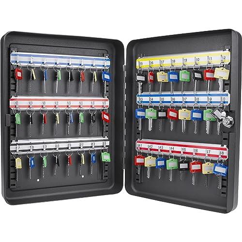 Barska Adjustable Key Cabinet Lock Box with Colorful Key Tag Labels - 48 Position - Key Lock