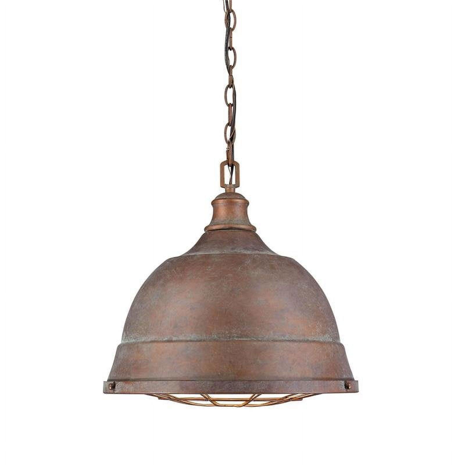 Bartlett Rustic Copper Patina 16.5" Industrial Pendant Light