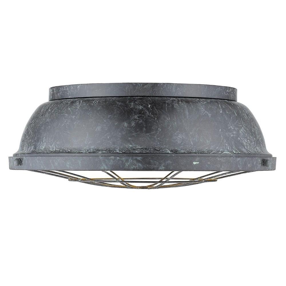 Black Patina 17" Rustic Indoor/Outdoor Flush Mount Light