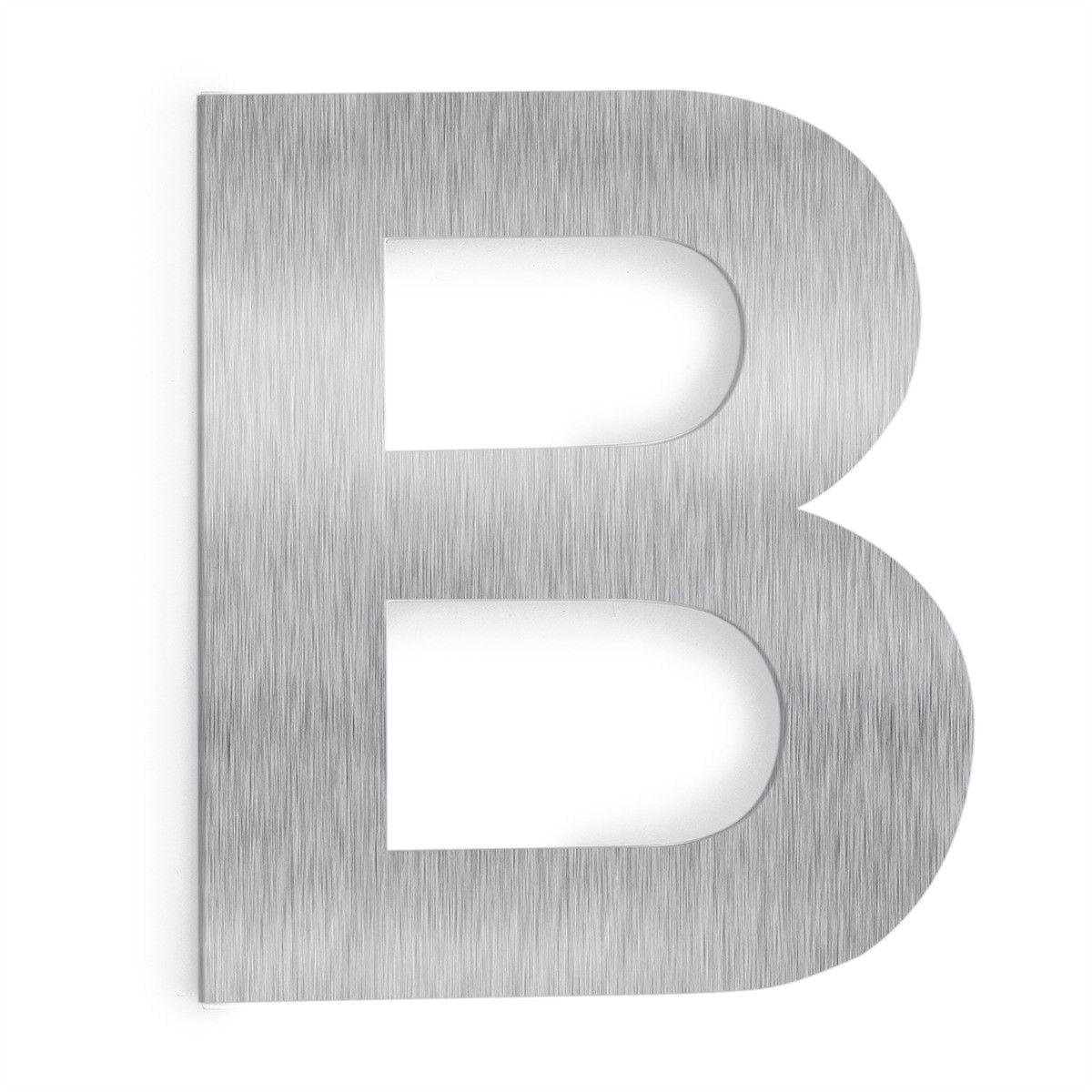 Barton 6" Inch Letter B Floating House Letter Stainless Steel Satin Home Letter Wall Mount