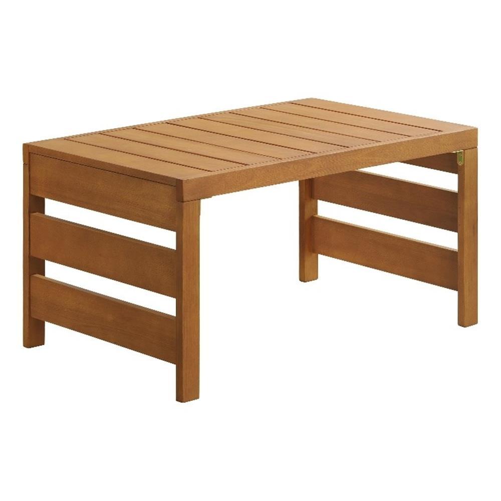 Alaterre Furniture Barton Eucalyptus Wood Outdoor Slotted Coffee Table Brown
