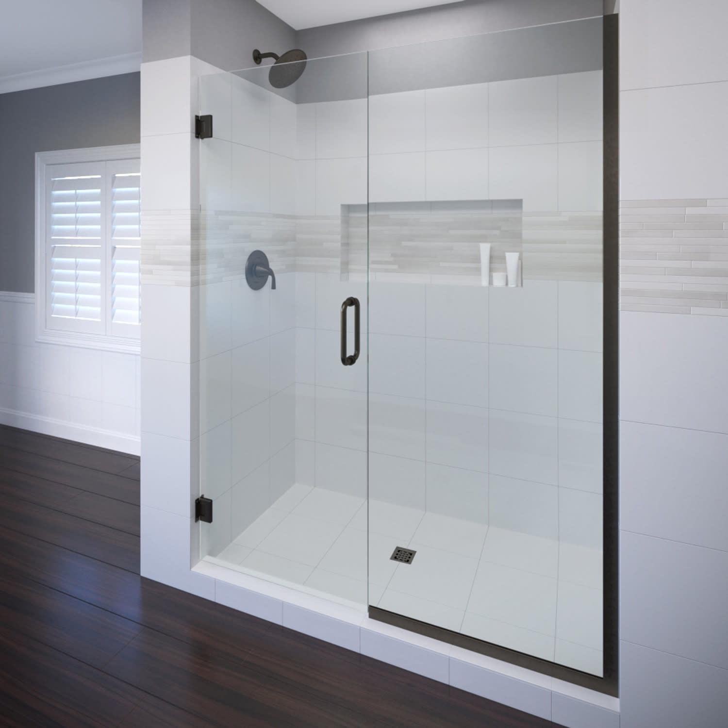 Celesta 57" W x 72" H Hinged Frameless Shower Door