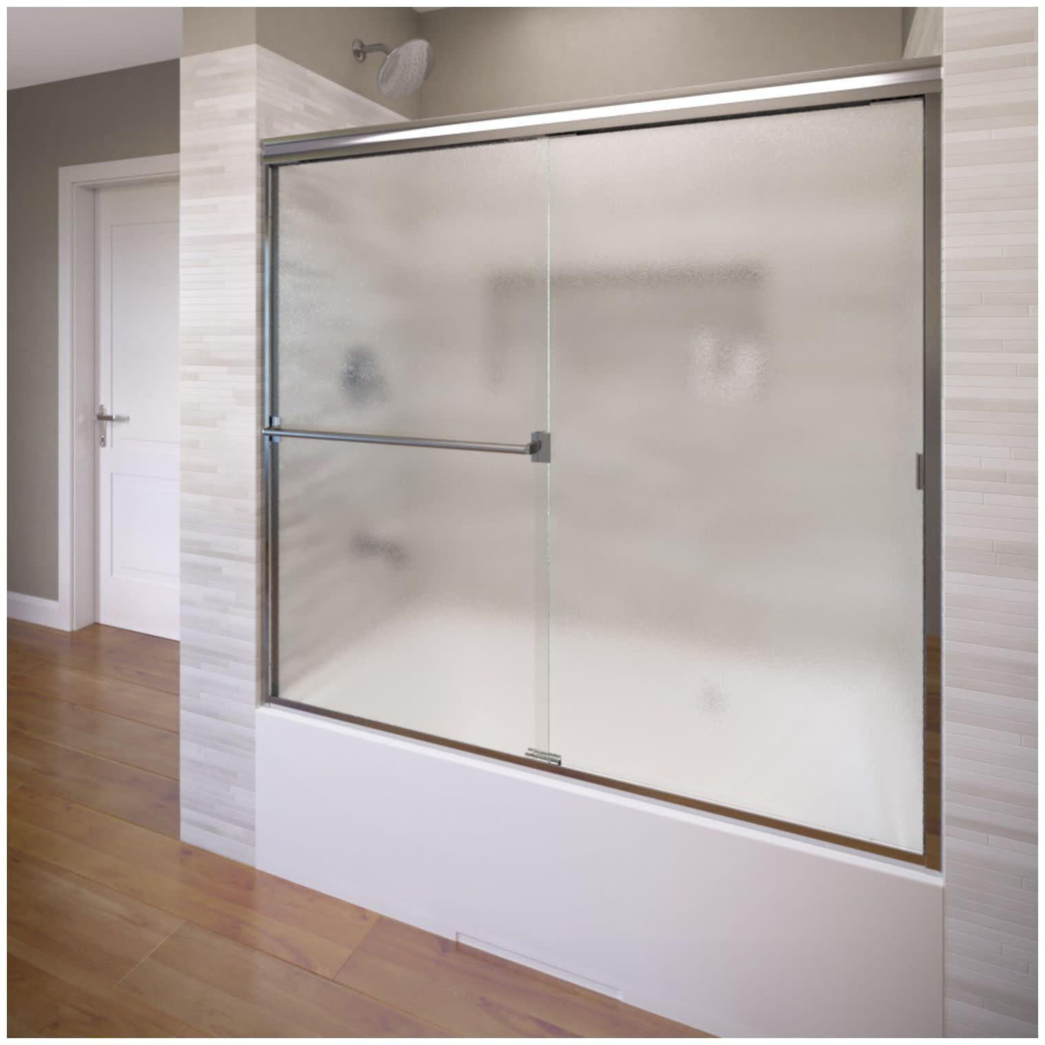 Classic 57" x 60" Chrome Semi-Frameless Sliding Tub Door