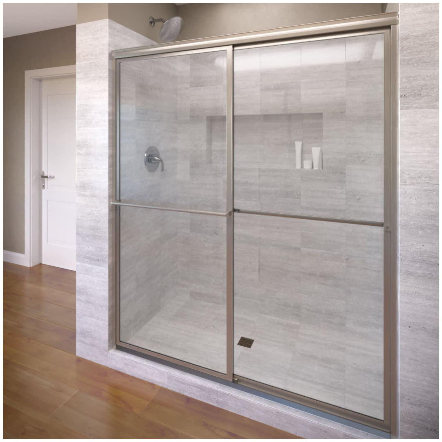 Basco Deluxe 71.5" High x 59" Wide Bypass Framed Shower Door with Clear Glass