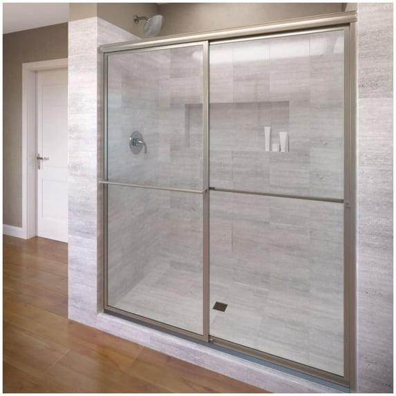 Basco Deluxe 71.5" High x 59" Wide Bypass Framed Shower Door with Clear Glass