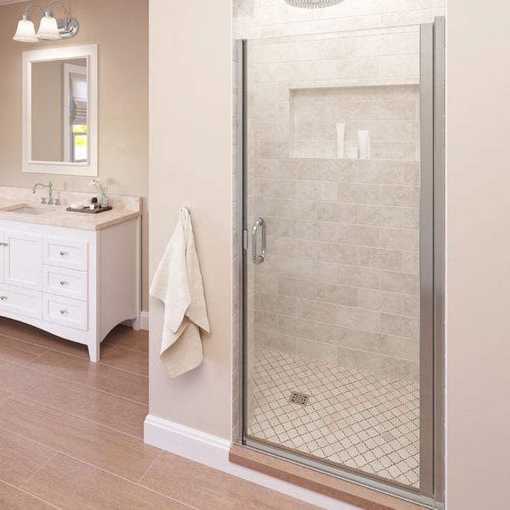 Infinity 33'' - 34'' W x 65.56'' H Semi-Frameless Shower Door with Clear Glass