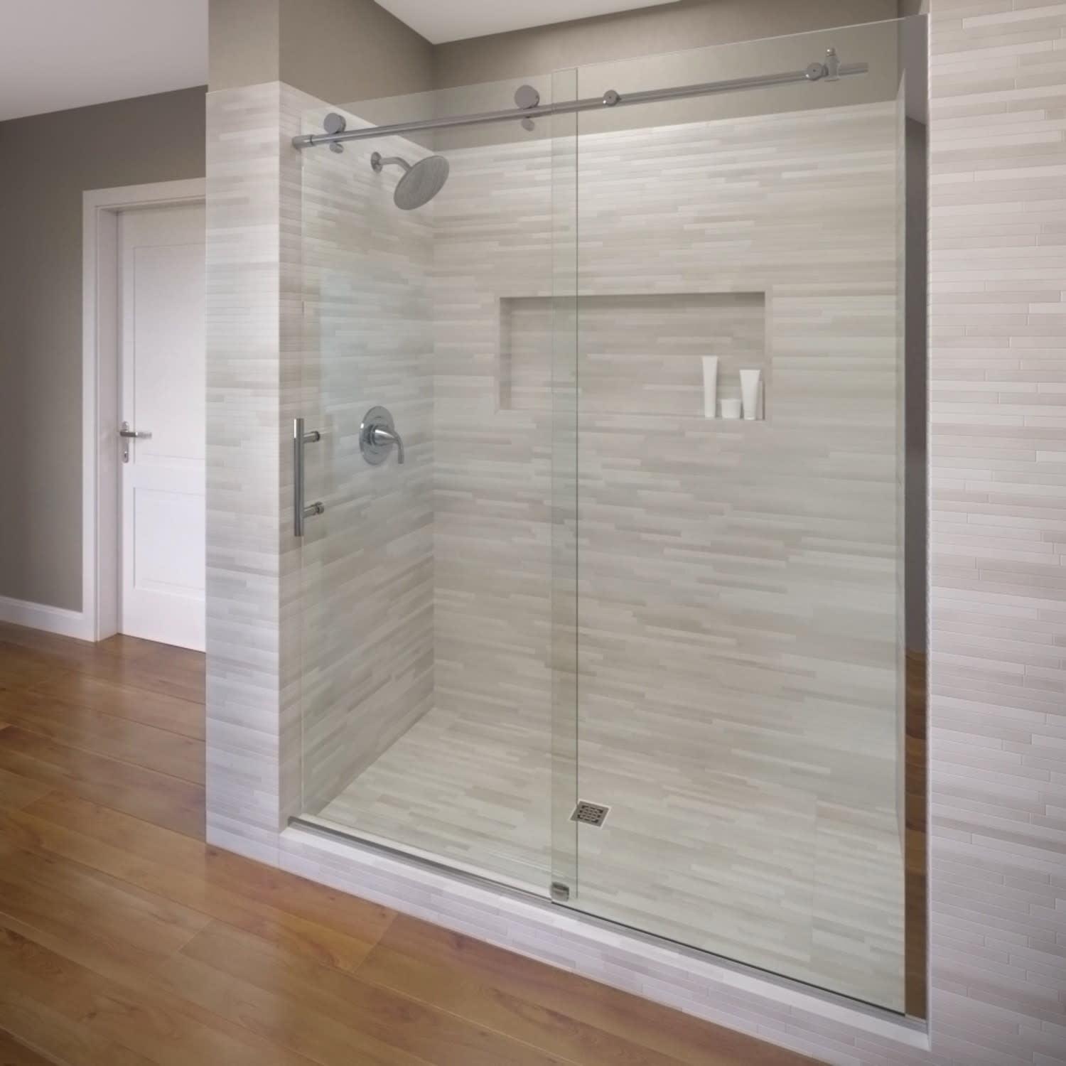 Vinesse 57" W x 76" H Single Sliding Frameless Shower Door